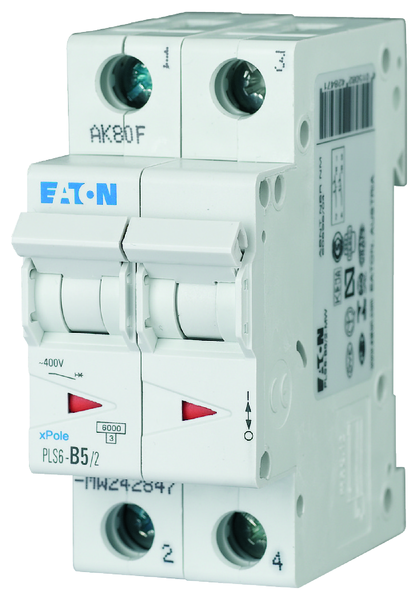 eaton Johdonsuojakatkaisija eaton pls6-d5/2 6ka 2-nap d 5a