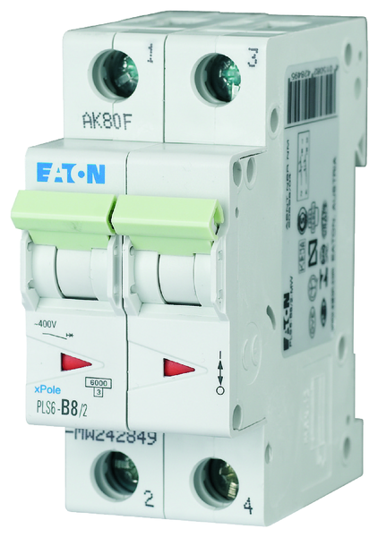 eaton Johdonsuojakatkaisija eaton pls6-c8/2 6ka 2-nap c 8a