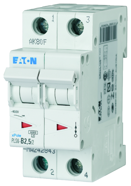 eaton Johdonsuojakatkaisija eaton pls6-d2,5/2 6ka 2-nap d 2,5a