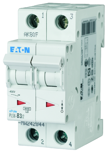 eaton Johdonsuojakatkaisija eaton pls6-c3/2 6ka 2-nap c 3a