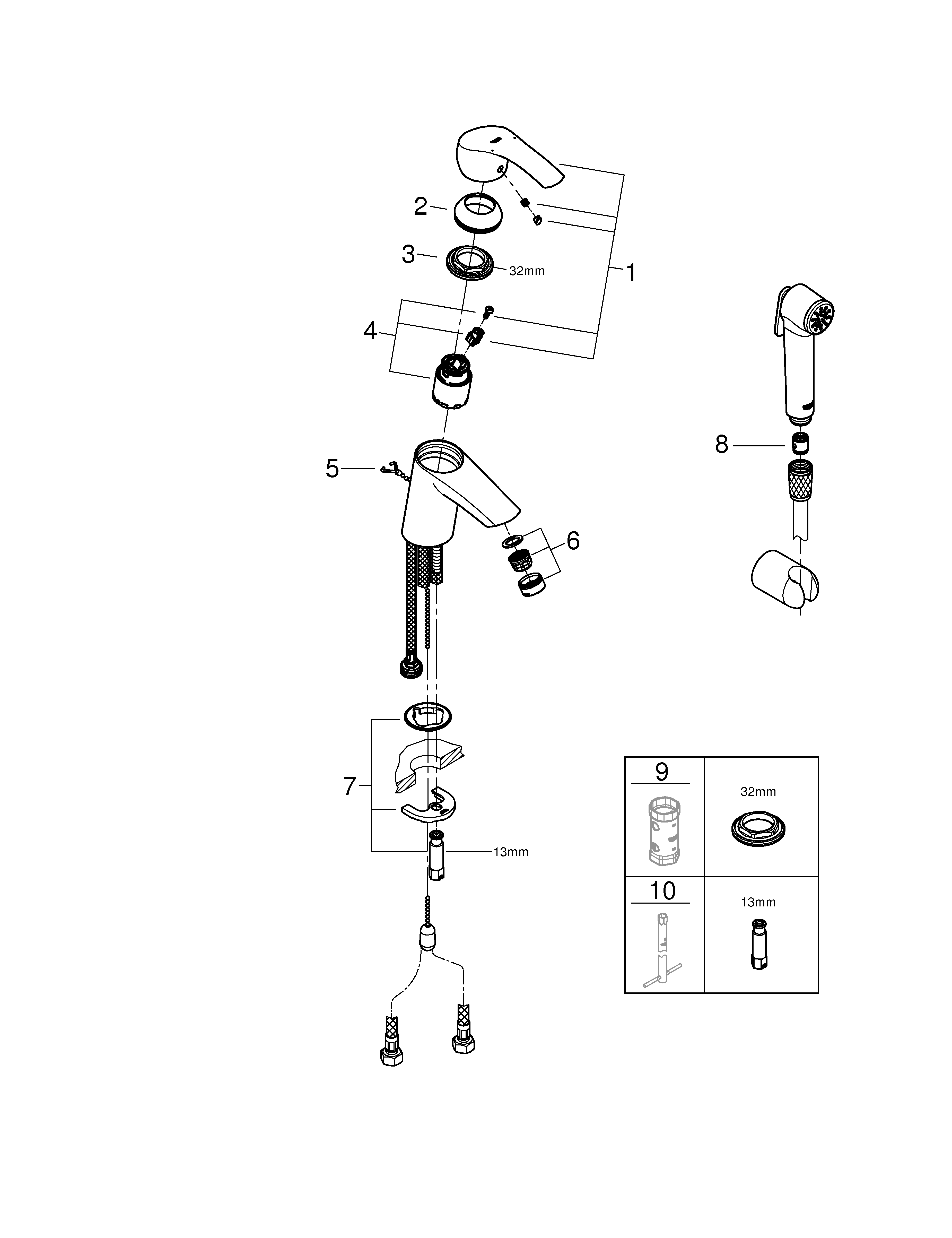 grohe Washbasin mixer grohe 23946002 eurosmart hyg
