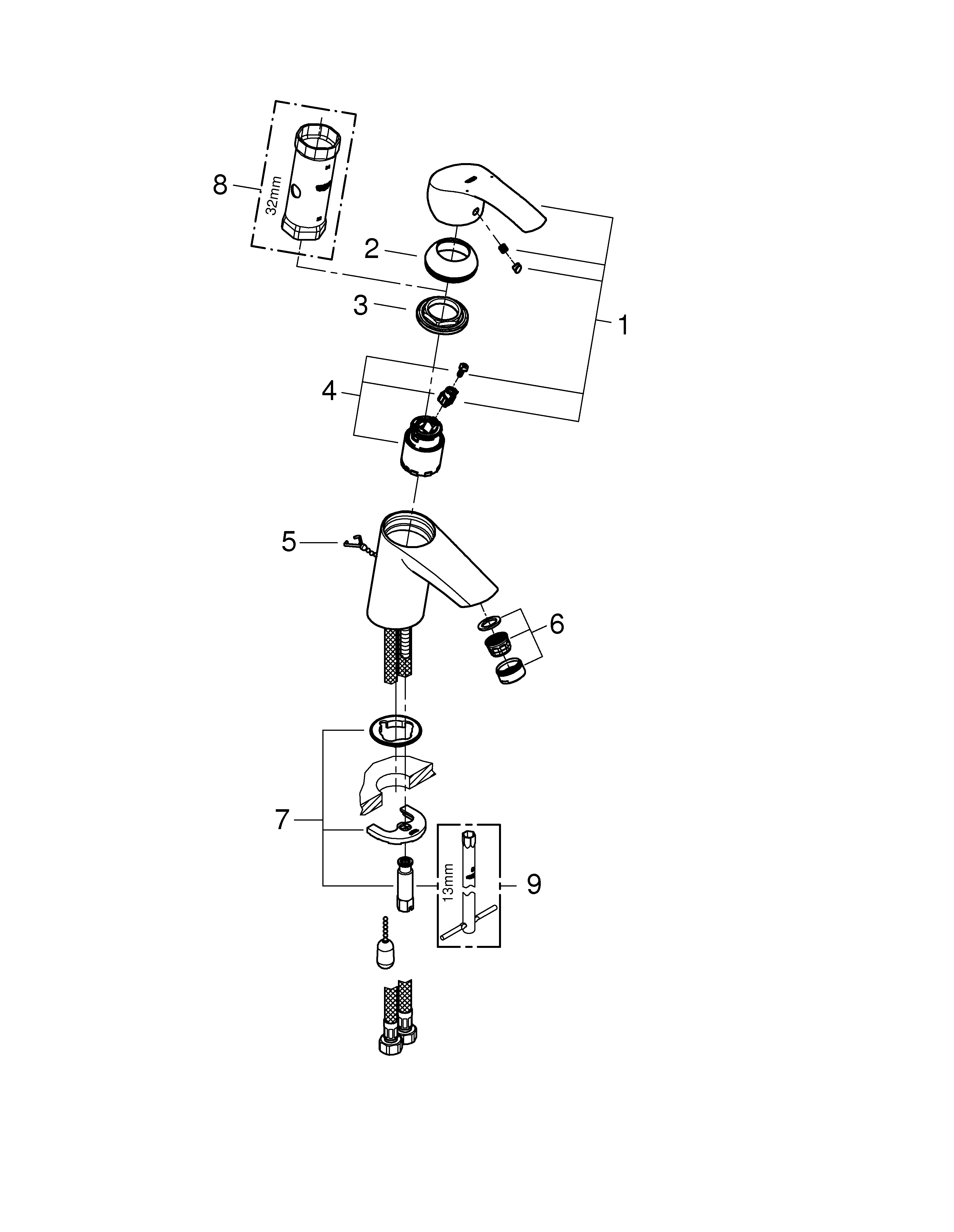 grohe Tvättställsblandare grohe 23947002 eurosmart