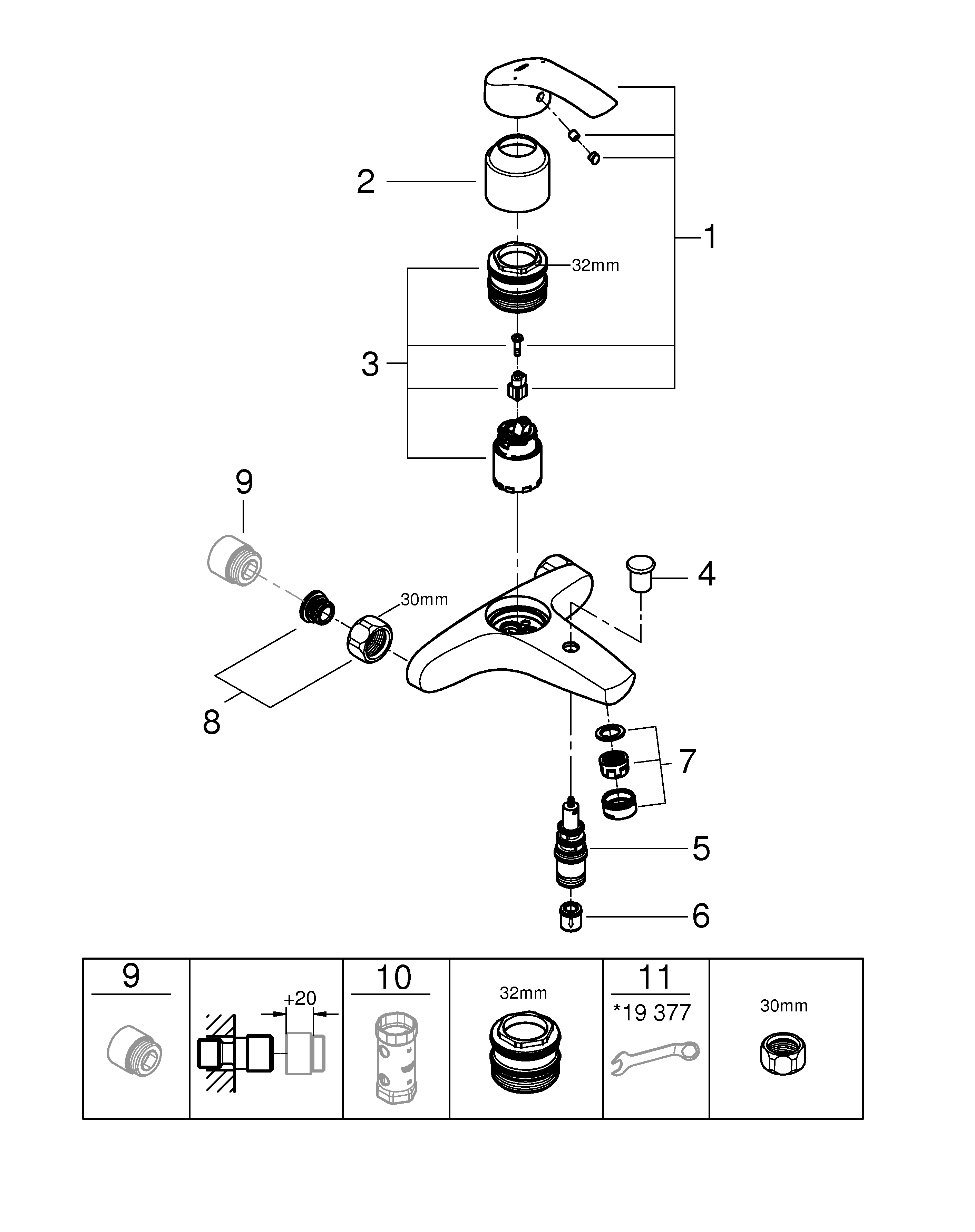 grohe Amme- ja suihkuhana grohe 23948002 eurosmart jp