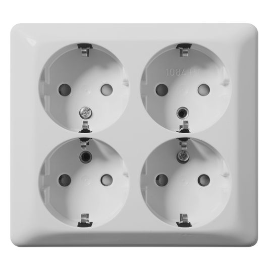 schneider electric Påputsvägguttag h1084pt v 4-delad schuko
