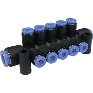 smc Kolektors pneimosistēmām 1/4" ieeja, 6xd=6mm izejas