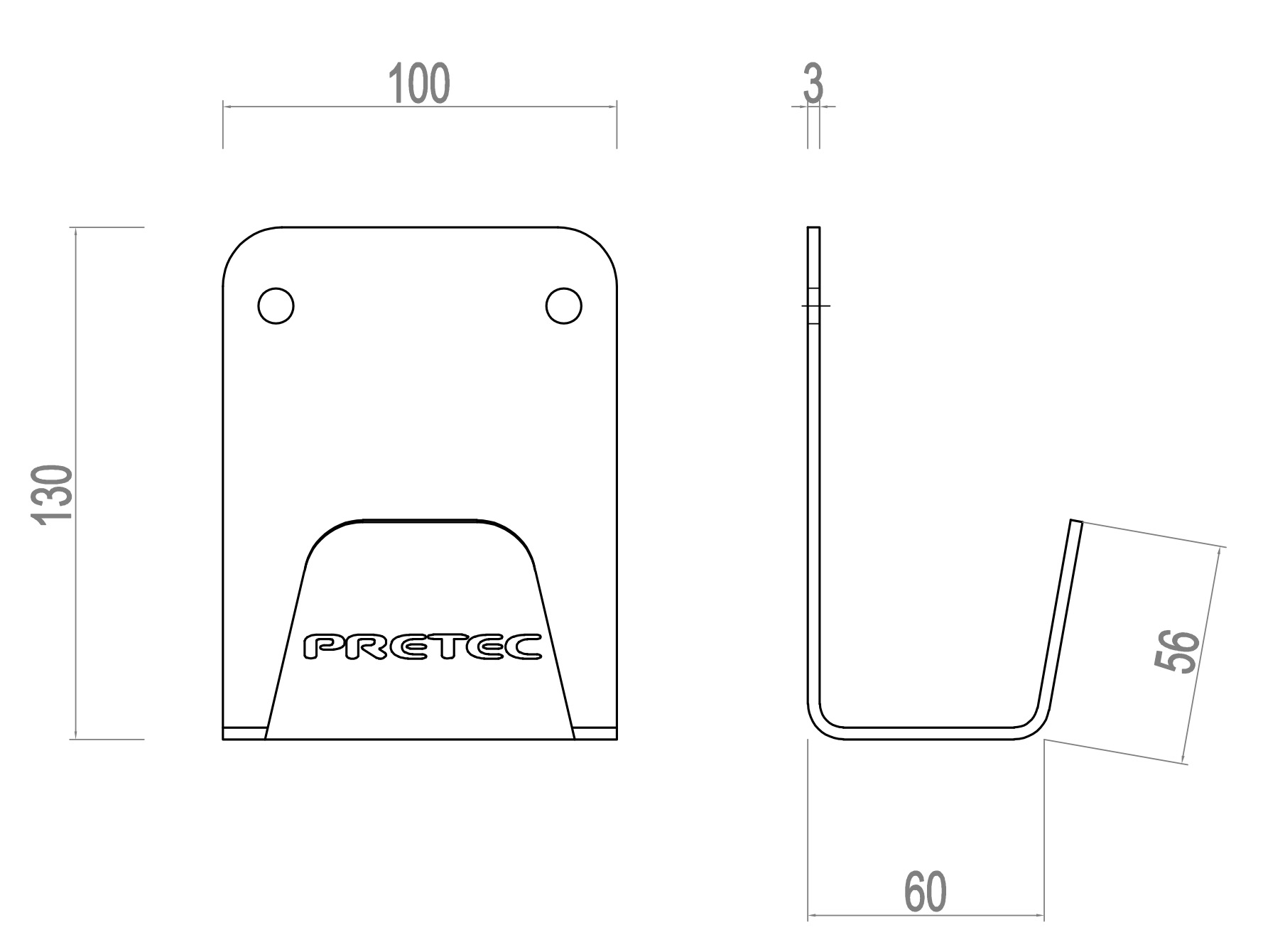 Pretec Kabelholder Med Klave Ø60