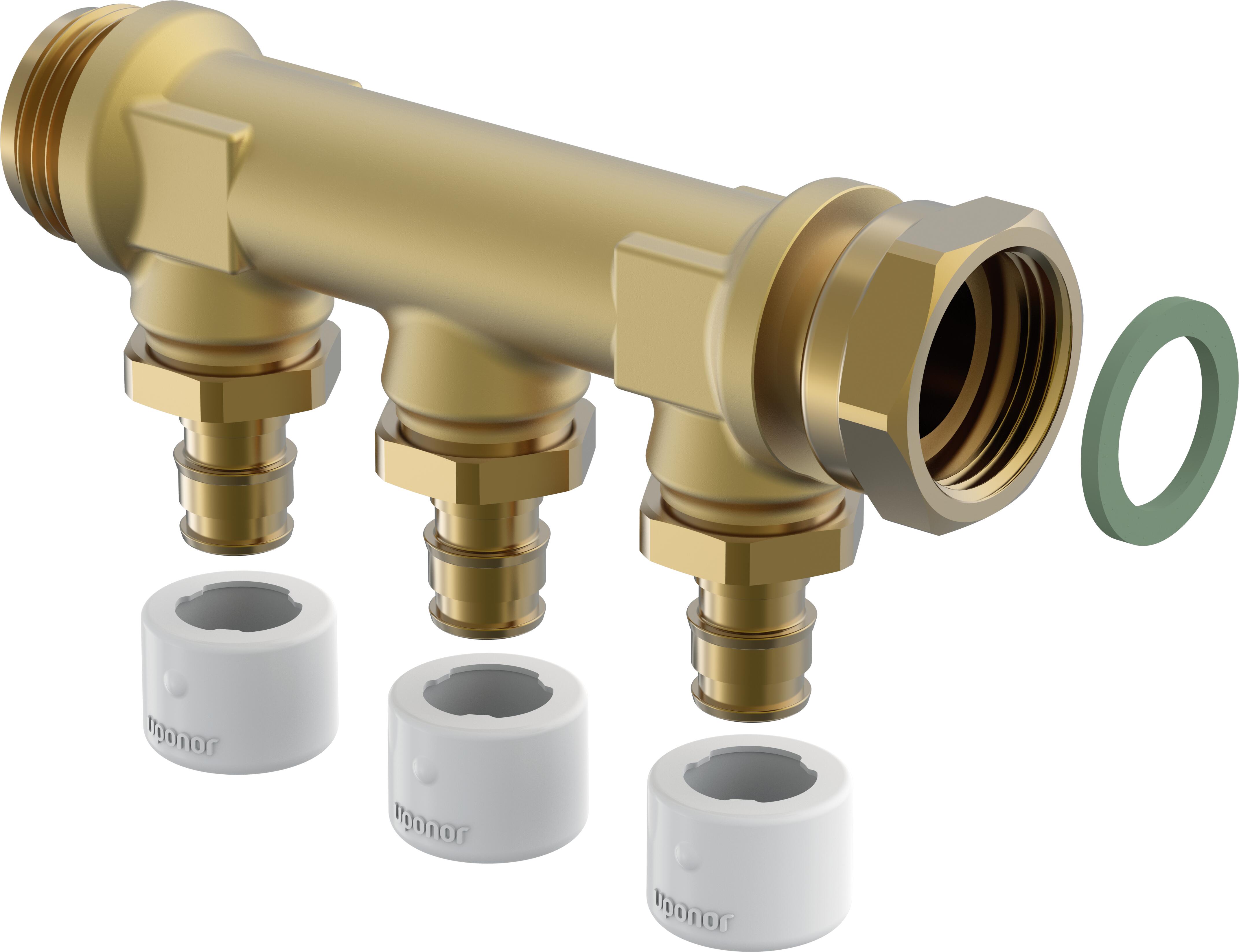 uponor Qe fördelare uponor 3-delad 15mm k/k35 ms