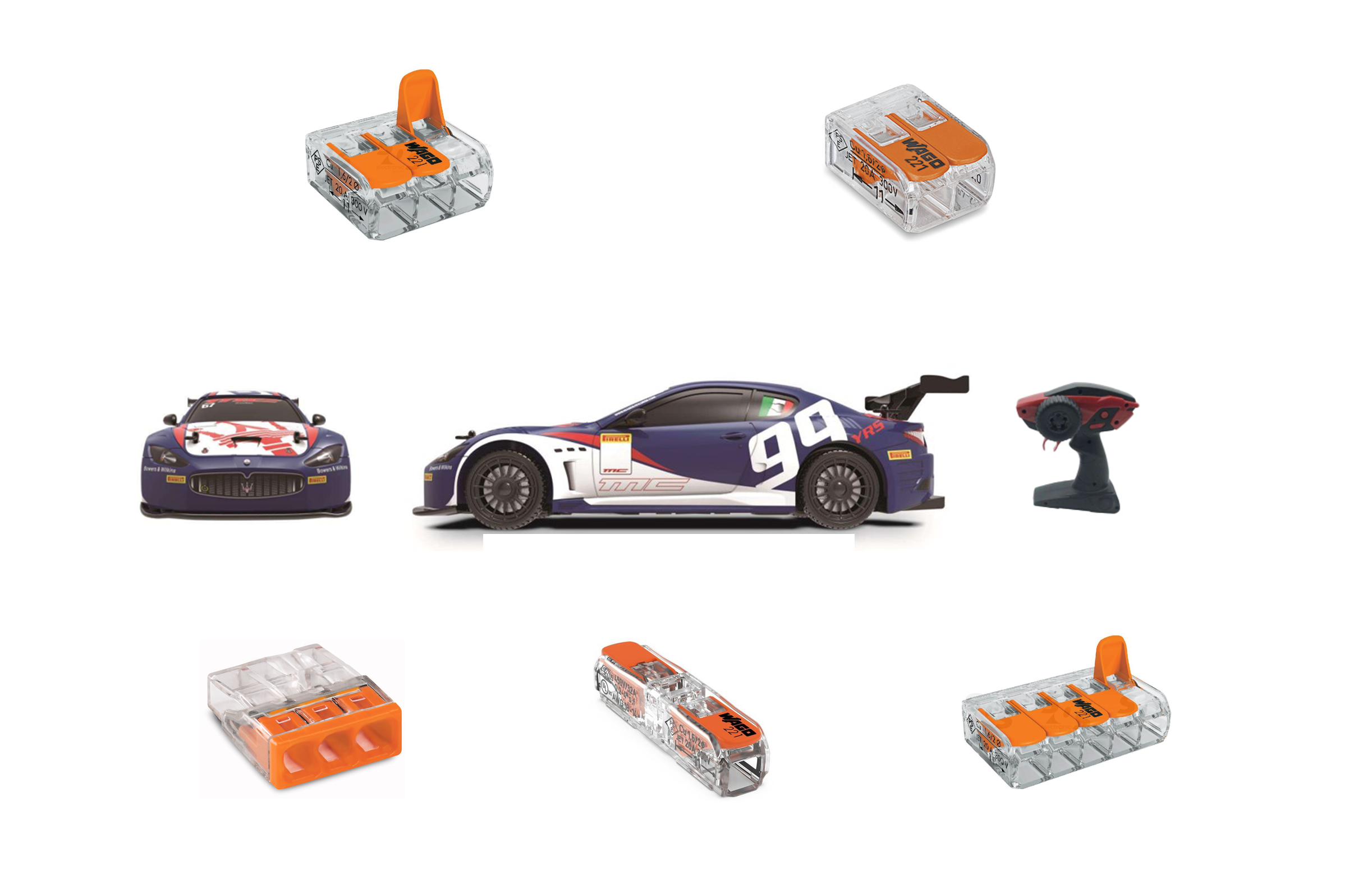 wago Rasialiitinvalikoima wago profi-set 335kpl + rc maserati