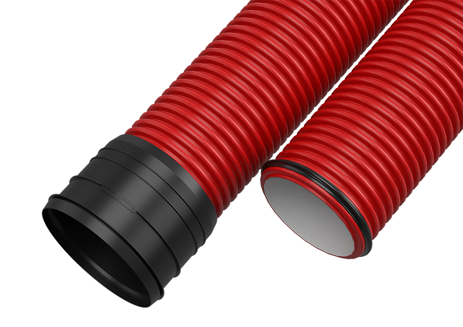 KABEĻU AIZSARGCAURULE OD110x95x6000mm SARKANA 1250N
