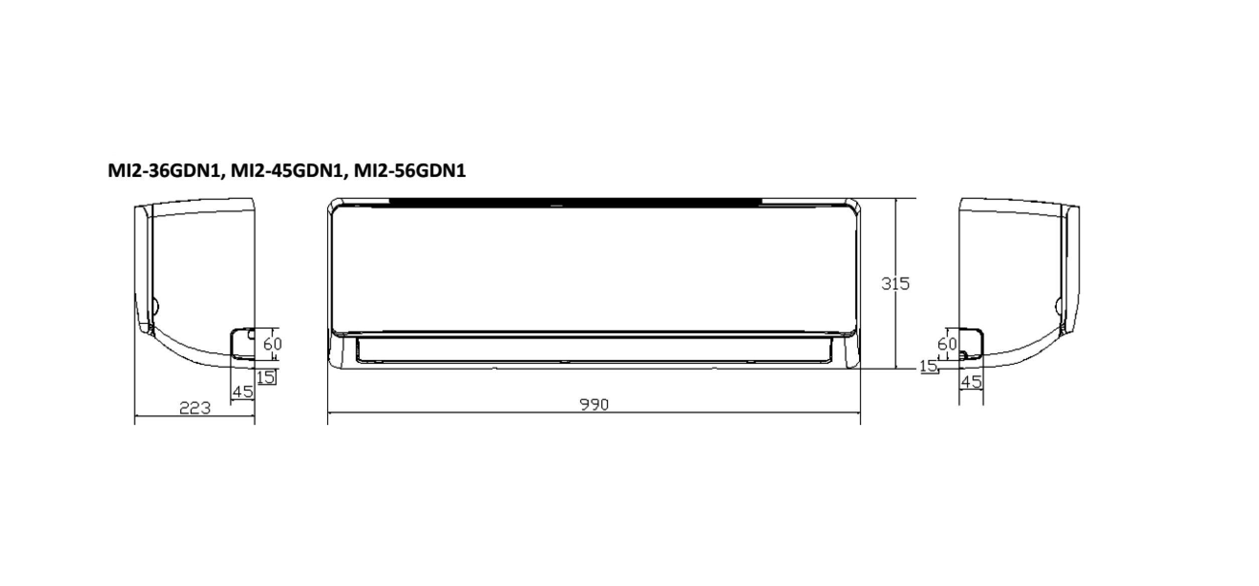 midea Indoor unit vrfv6 midea wall mi2-36gdn1