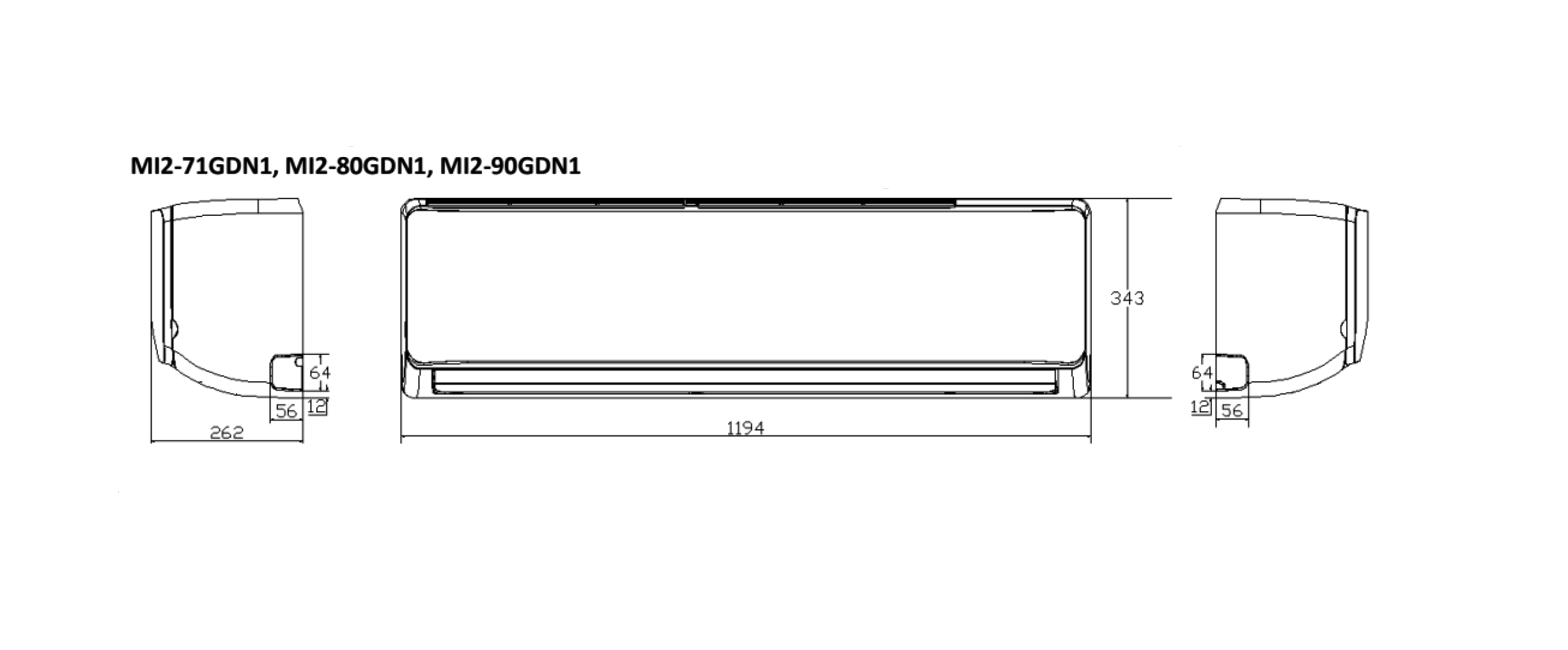 midea Indoor unit vrfv6 midea wall mi2-80gdn1