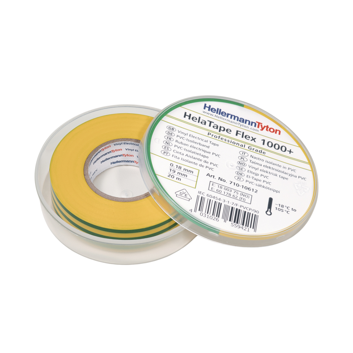 ELECTRICAL TAPE VINYL HTAPE-FLEX1000+ 19X20 Y/G