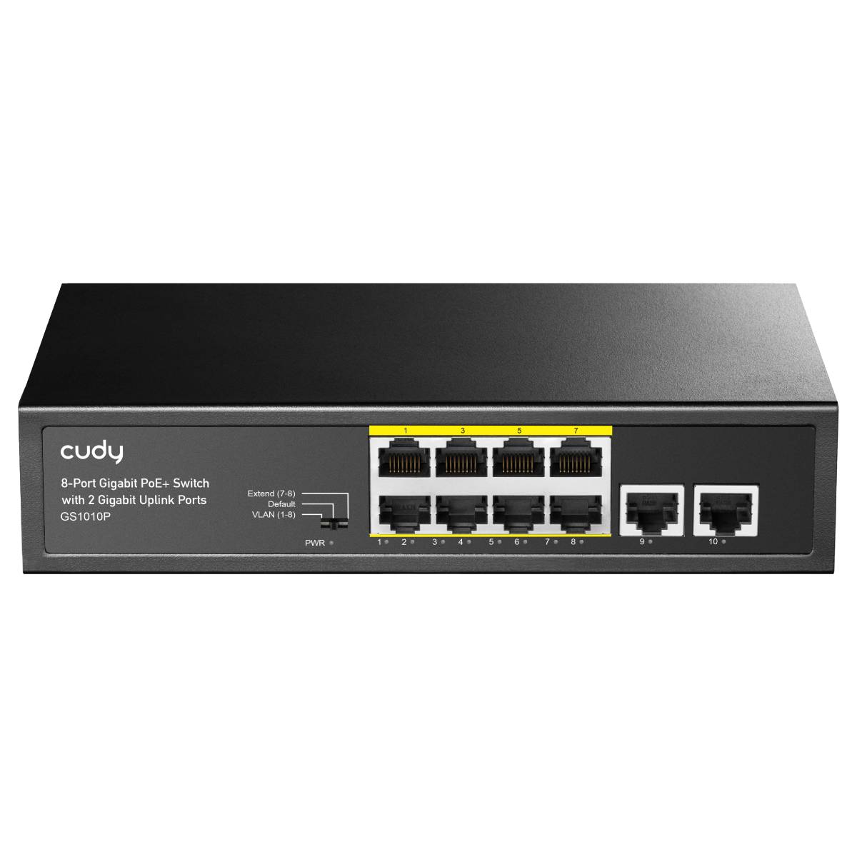 PoE Switch Gigabit, 8+2 porter+SFP 120W
