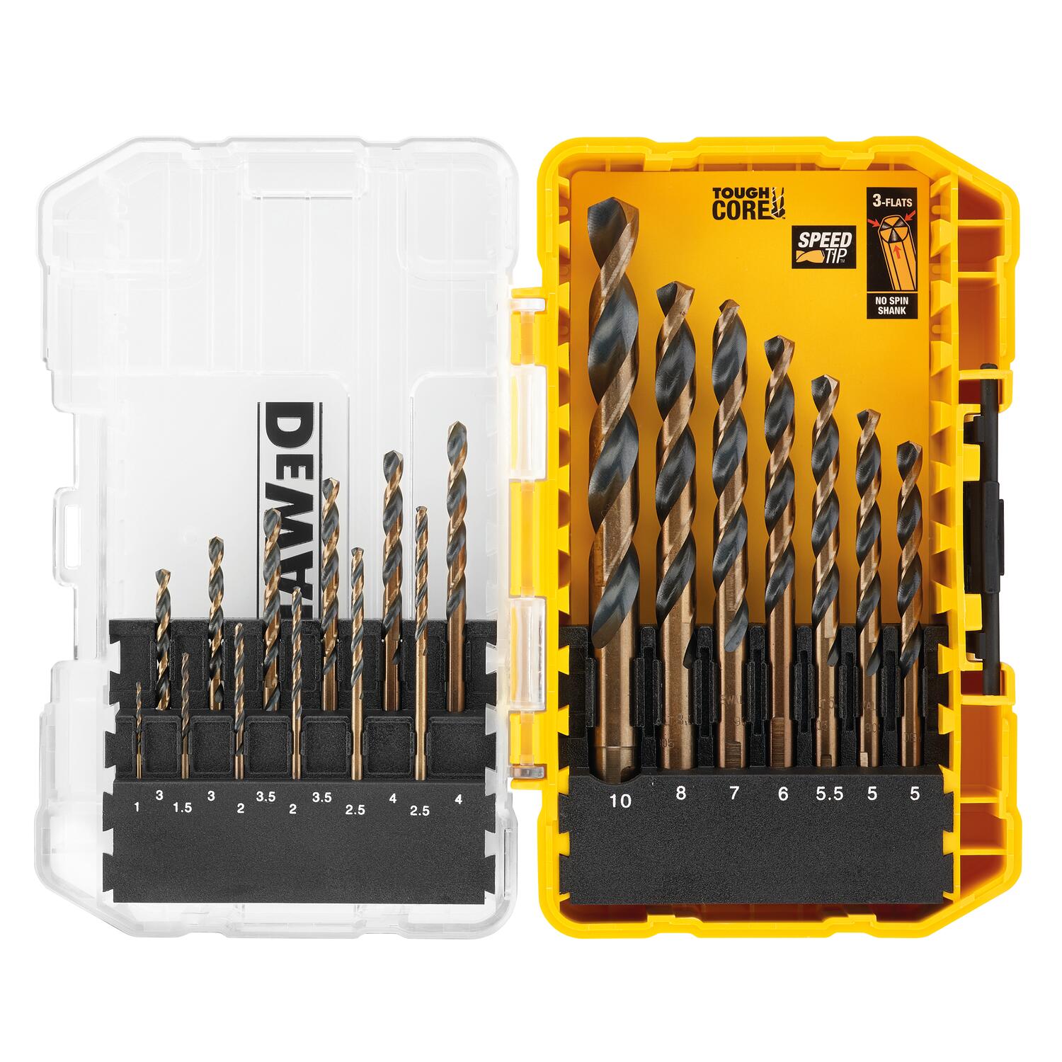 DRILLBITSET DEWALT HSS-G 19 PARTS