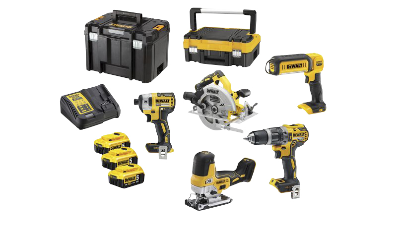 dewalt Akkukonesarja dewalt dck500p3t 5 konetta, 3 x 5ah