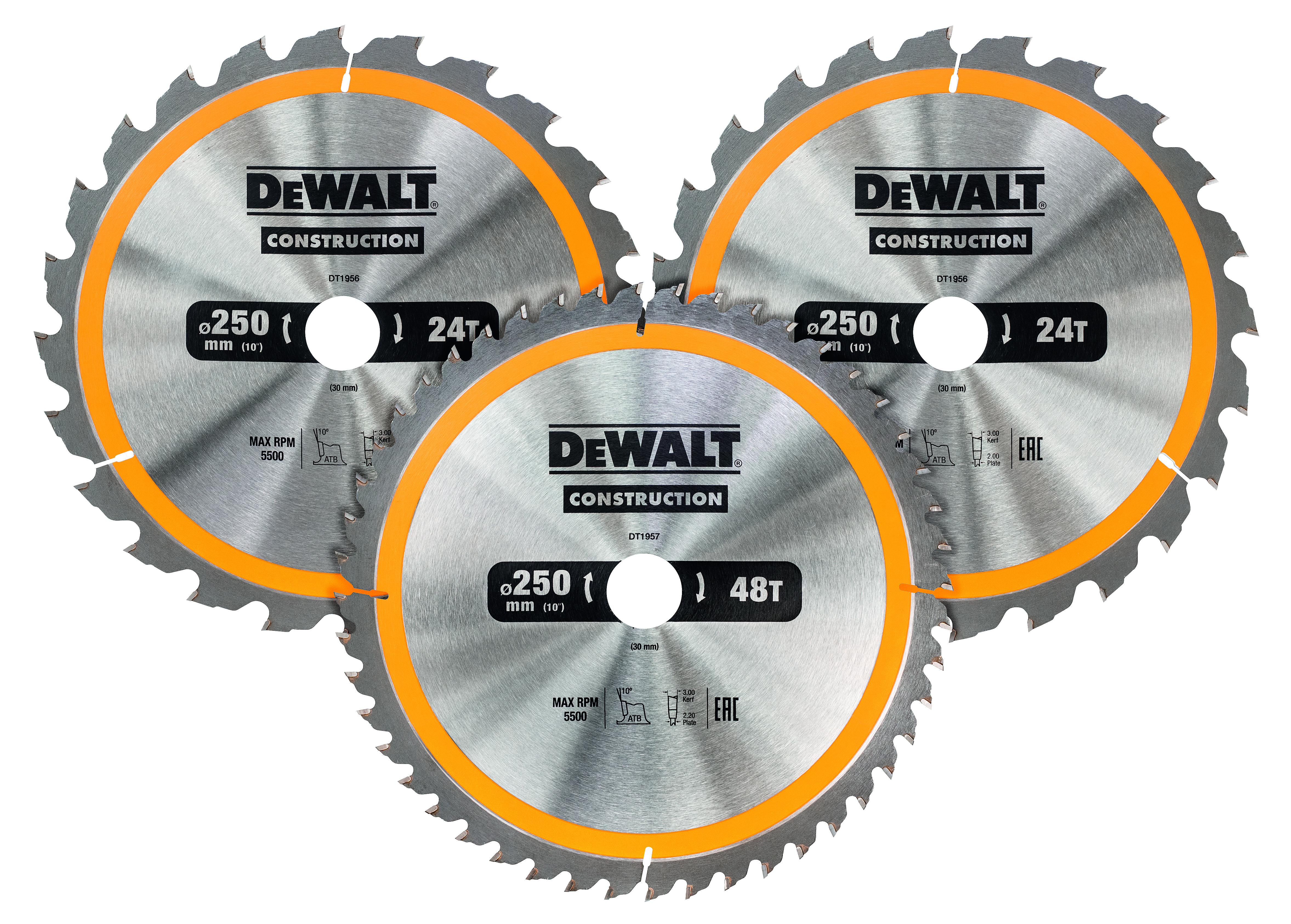 CIRKELSÅGKLINGA DEWALT 250MM 3DEL