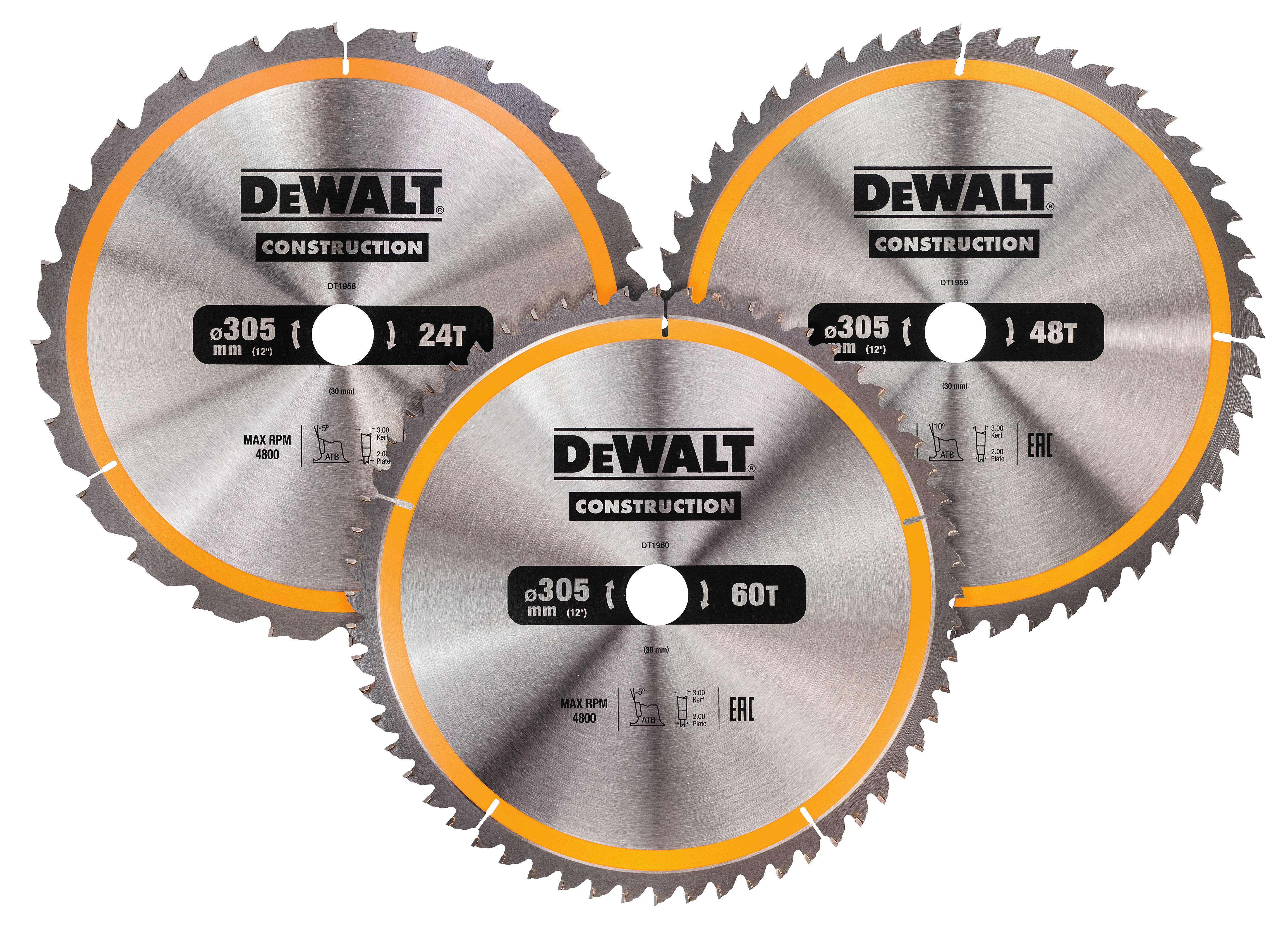 CIRKELSÅGKLINGA DEWALT 305MM 3DEL