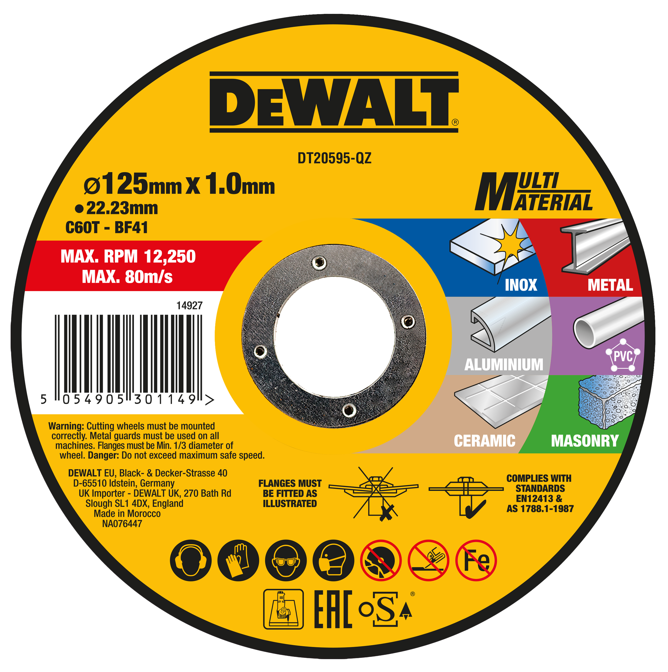 CUTTING DISC DEWALT 125X1MM