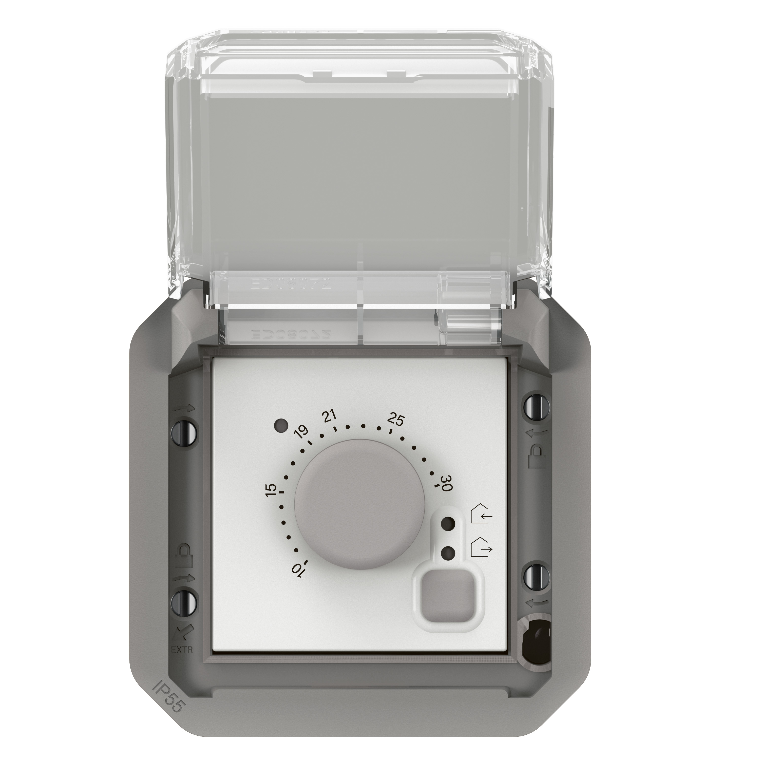 legrand Tryckknapp plexo elec thermostat gr/wh mech