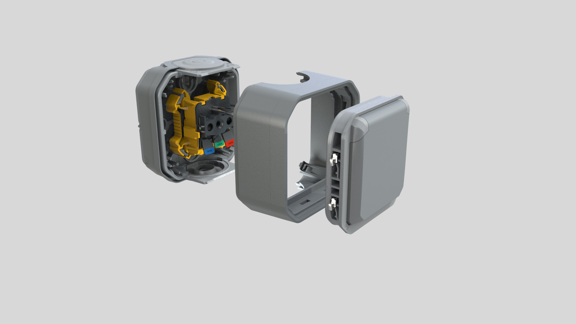 legrand Ytkapsling plexo 1g box 2xglands 1entry grey