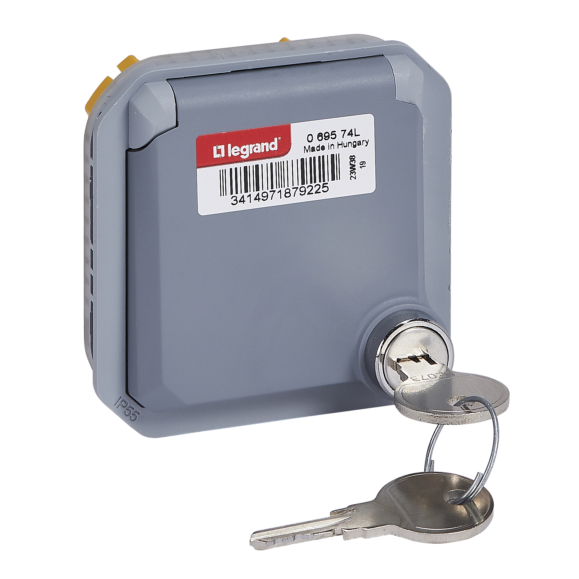 legrand Tryckknapp plexo germ skt  key grey mech