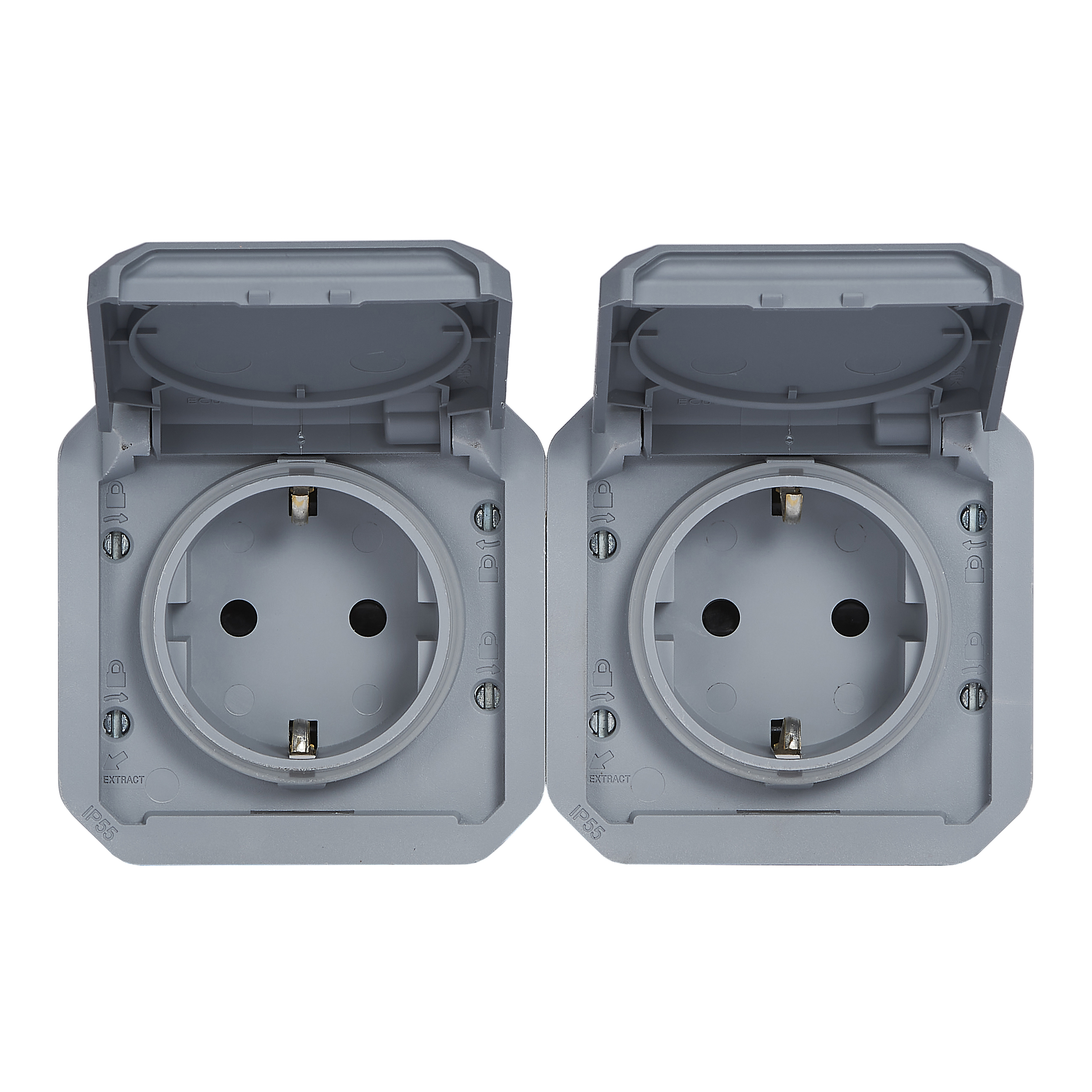 legrand Tryckknapp plexo 2g germ skt hor grey mech