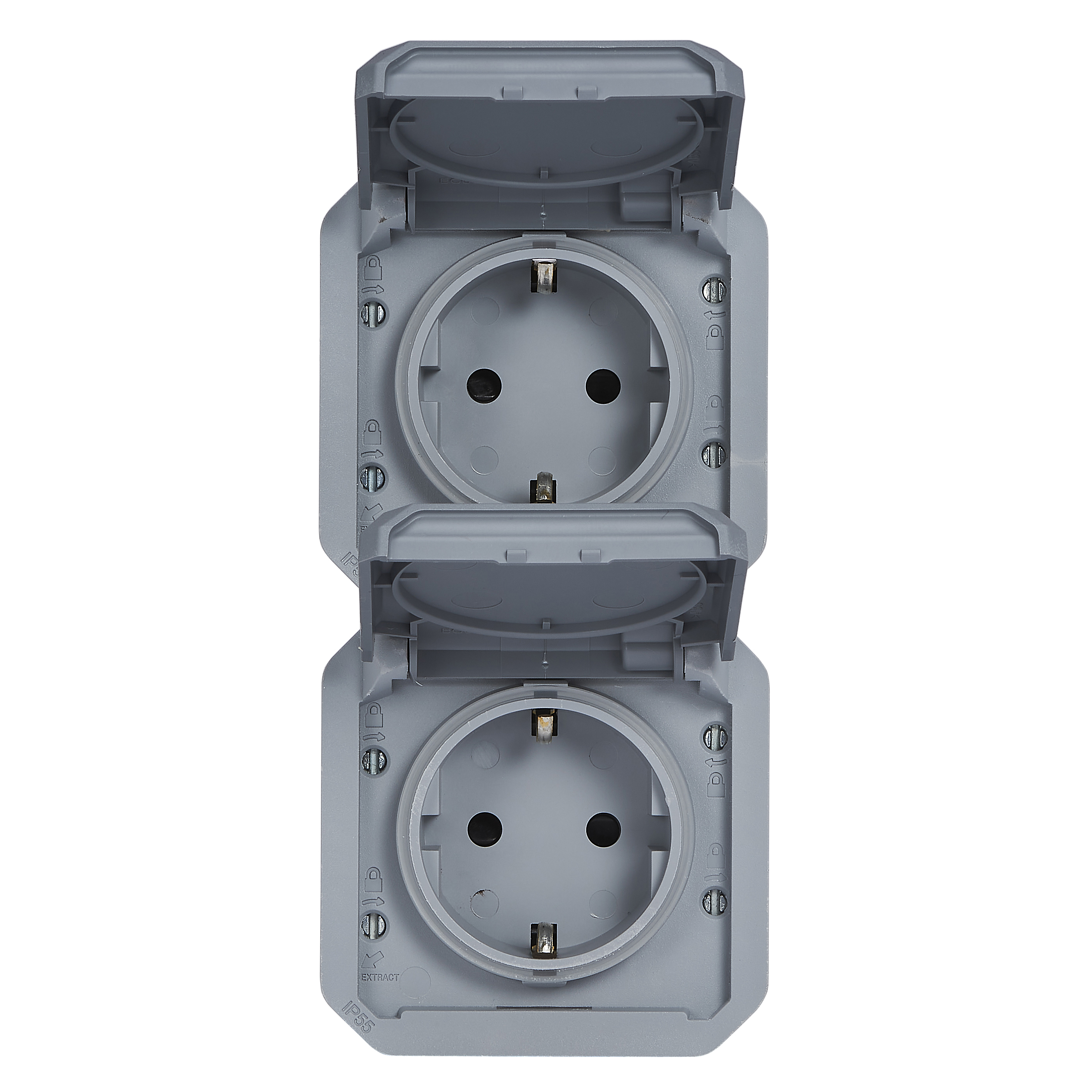 legrand Tryckknapp plexo 2g germ skt ver grey mech
