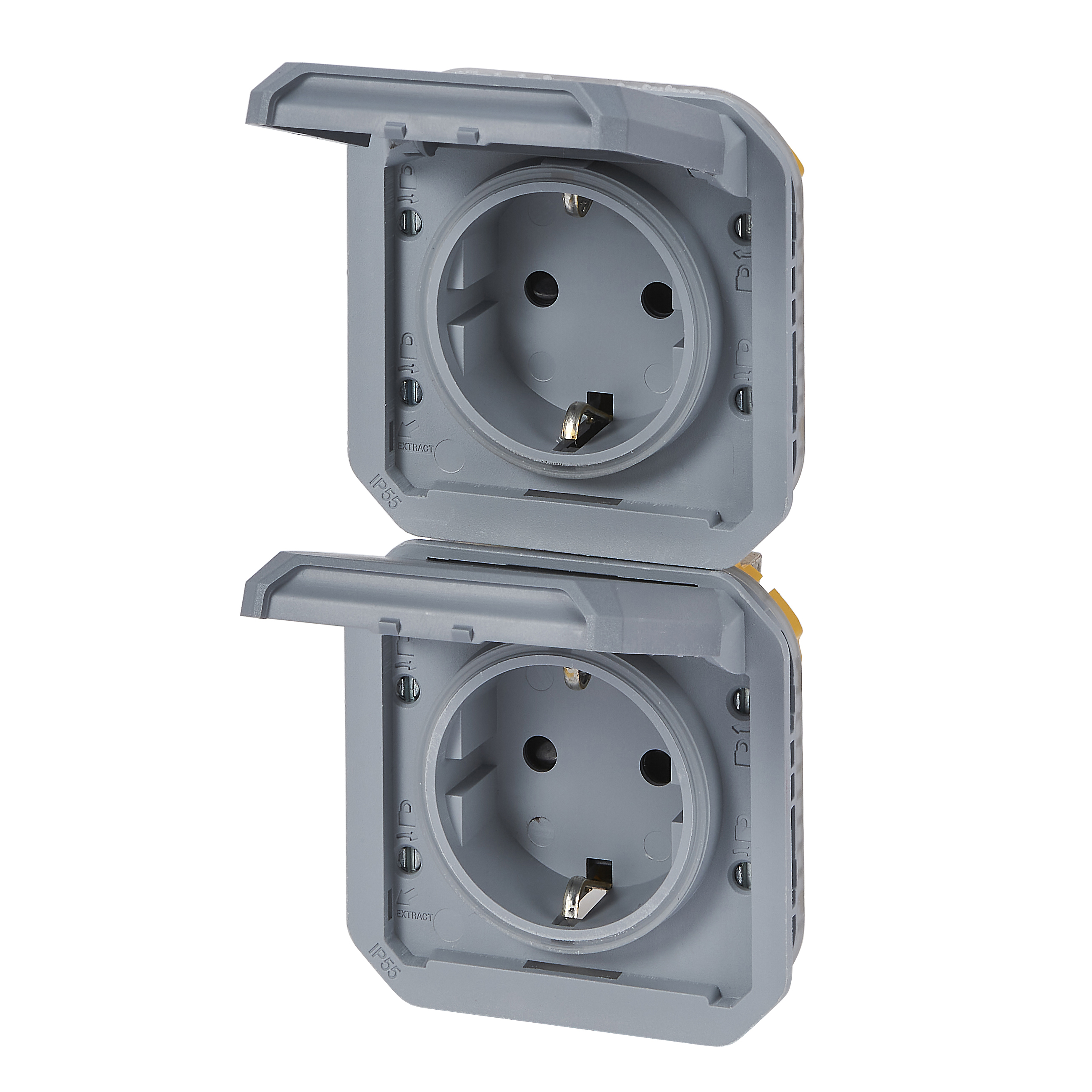 legrand Tryckknapp plexo 2g germ skt ver grey mech