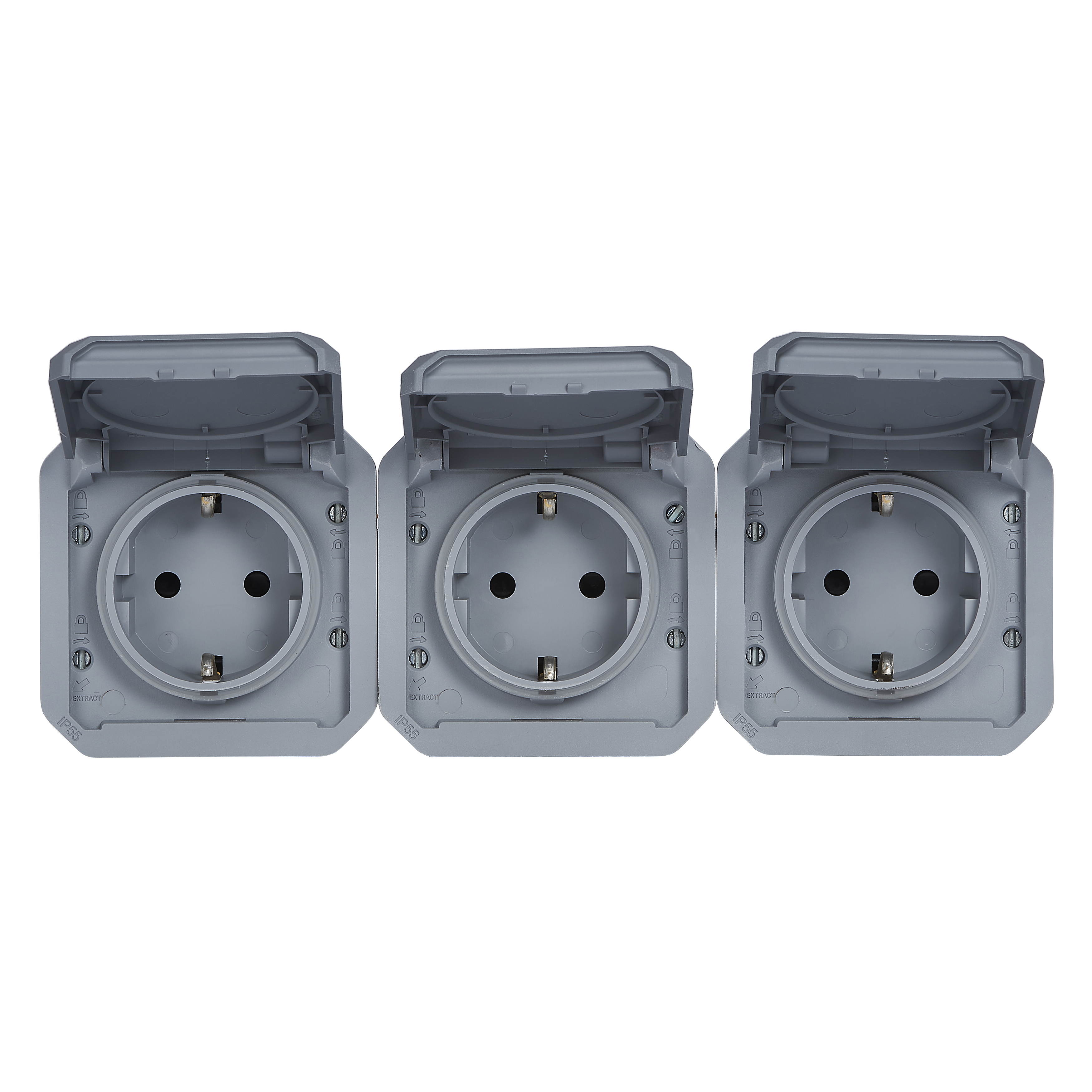 legrand Tryckknapp plexo 3g germ skt hor grey mech