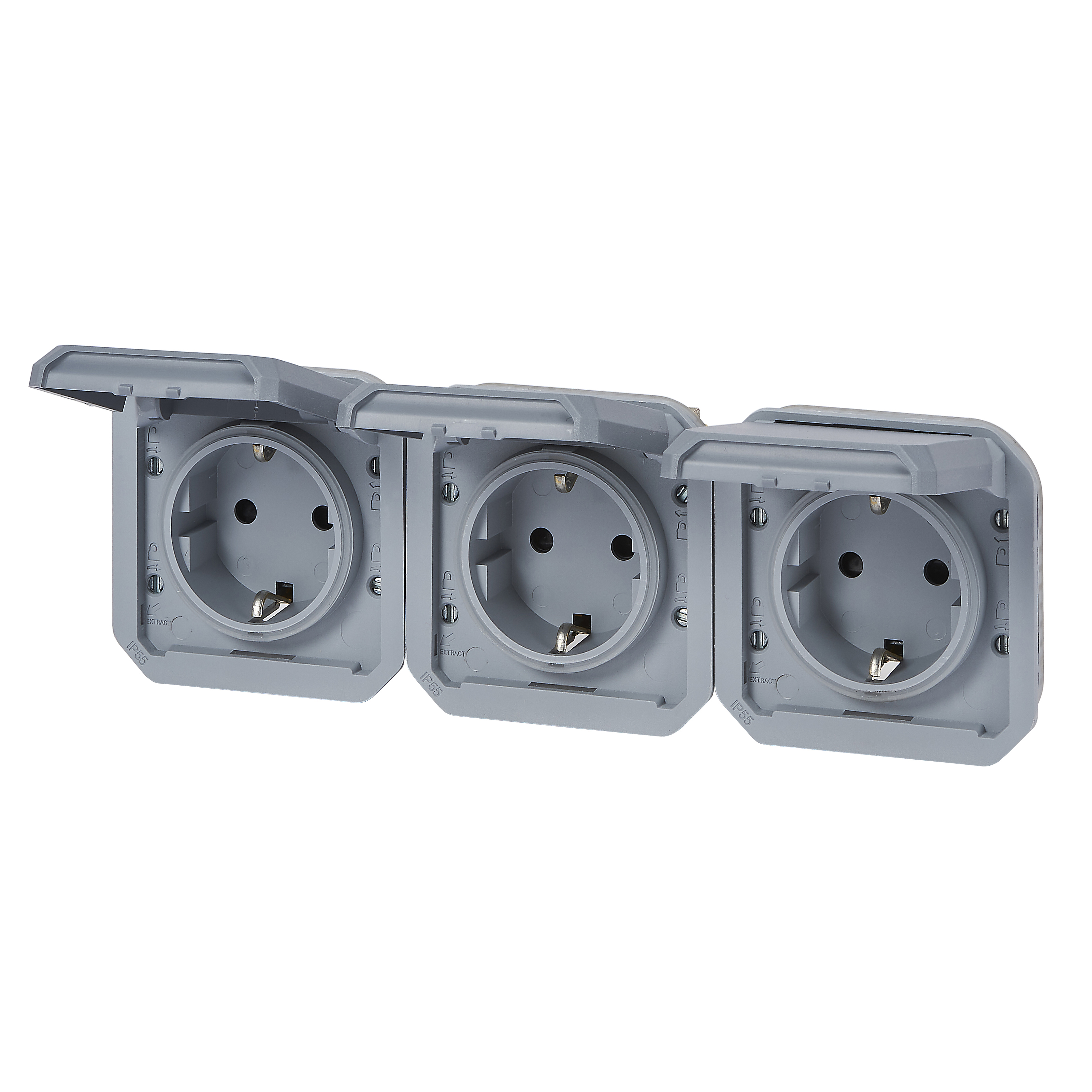 legrand Tryckknapp plexo 3g germ skt hor grey mech