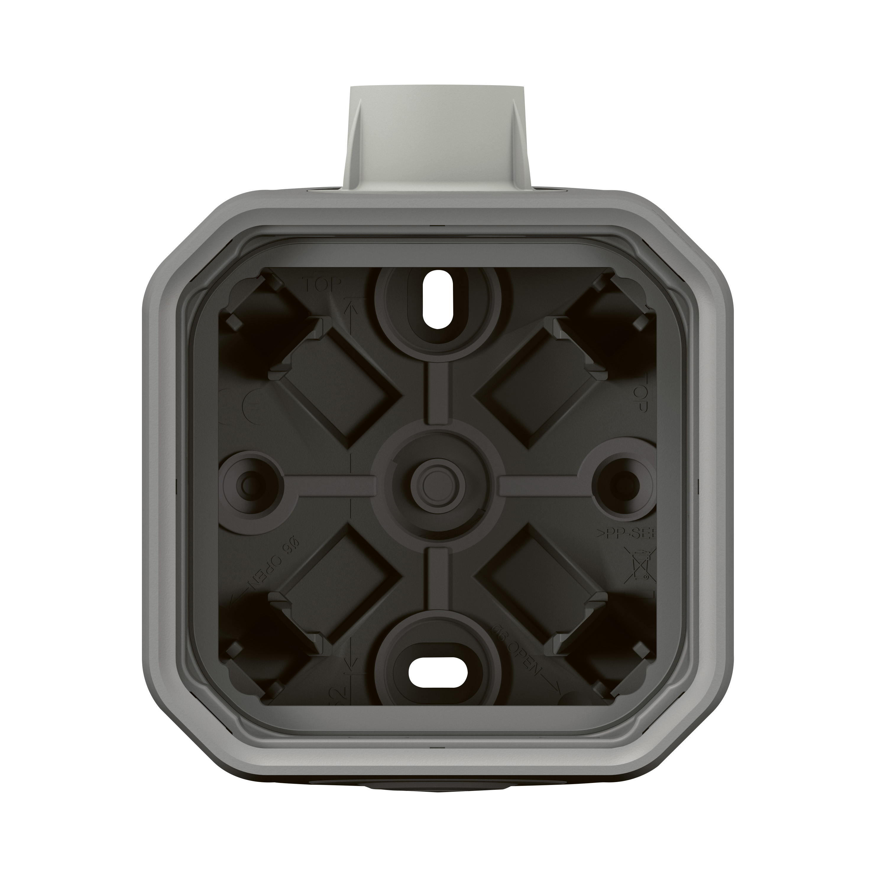 legrand Surface mount enclos plexo 1g box cable gland 1e iso20 gr