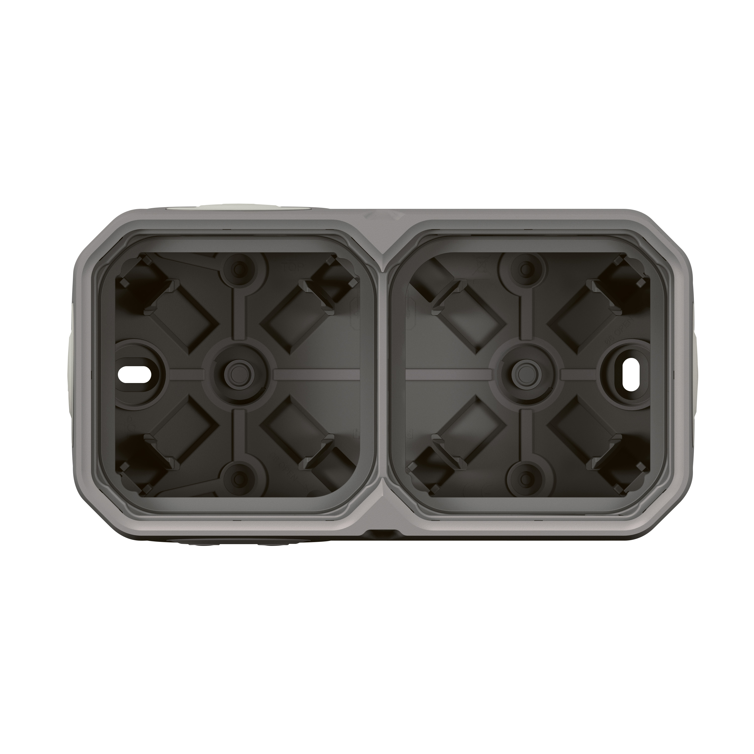 legrand Surface mount enclos plexo 2g box hor/vert grey