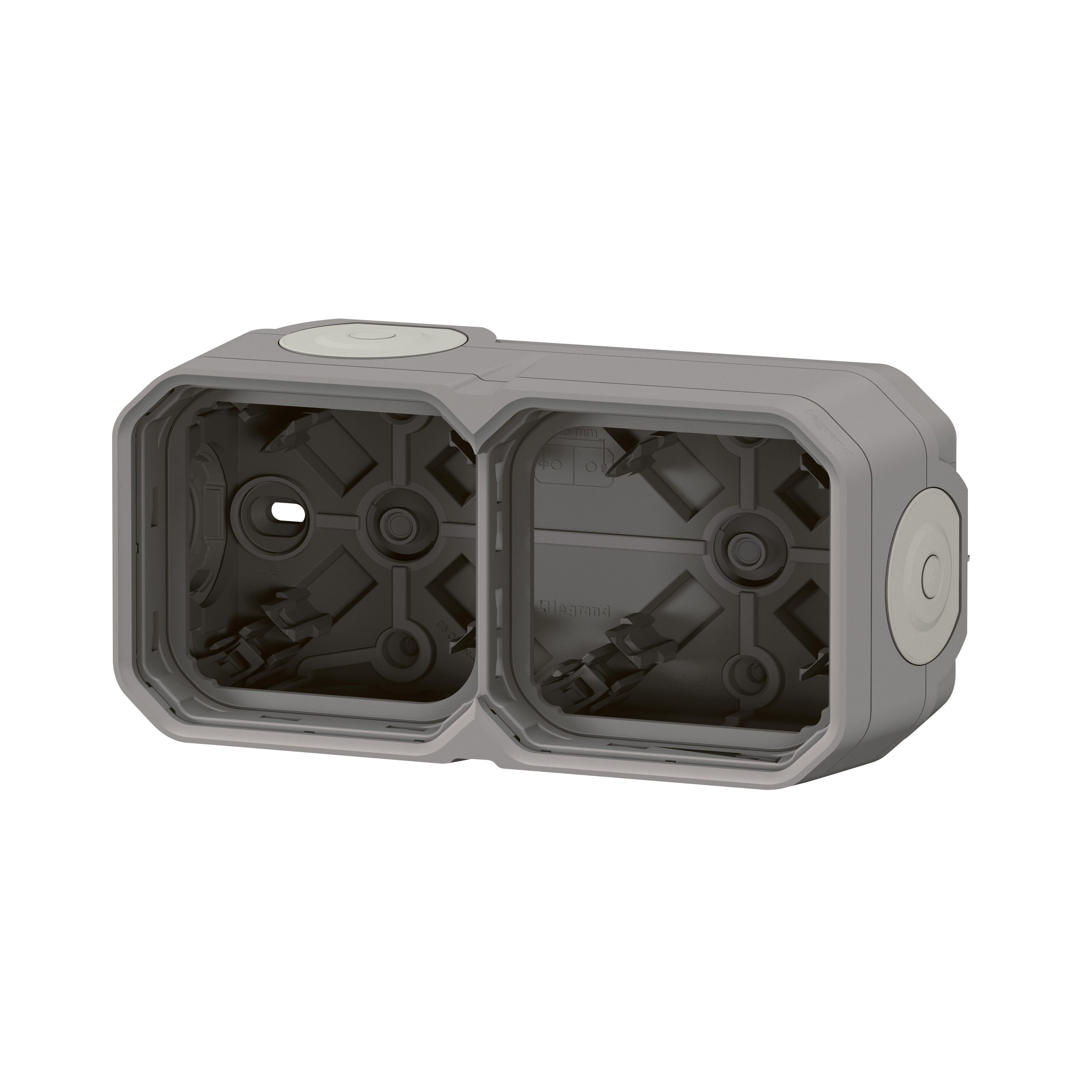 legrand Surface mount enclos plexo 2g box hor/vert grey