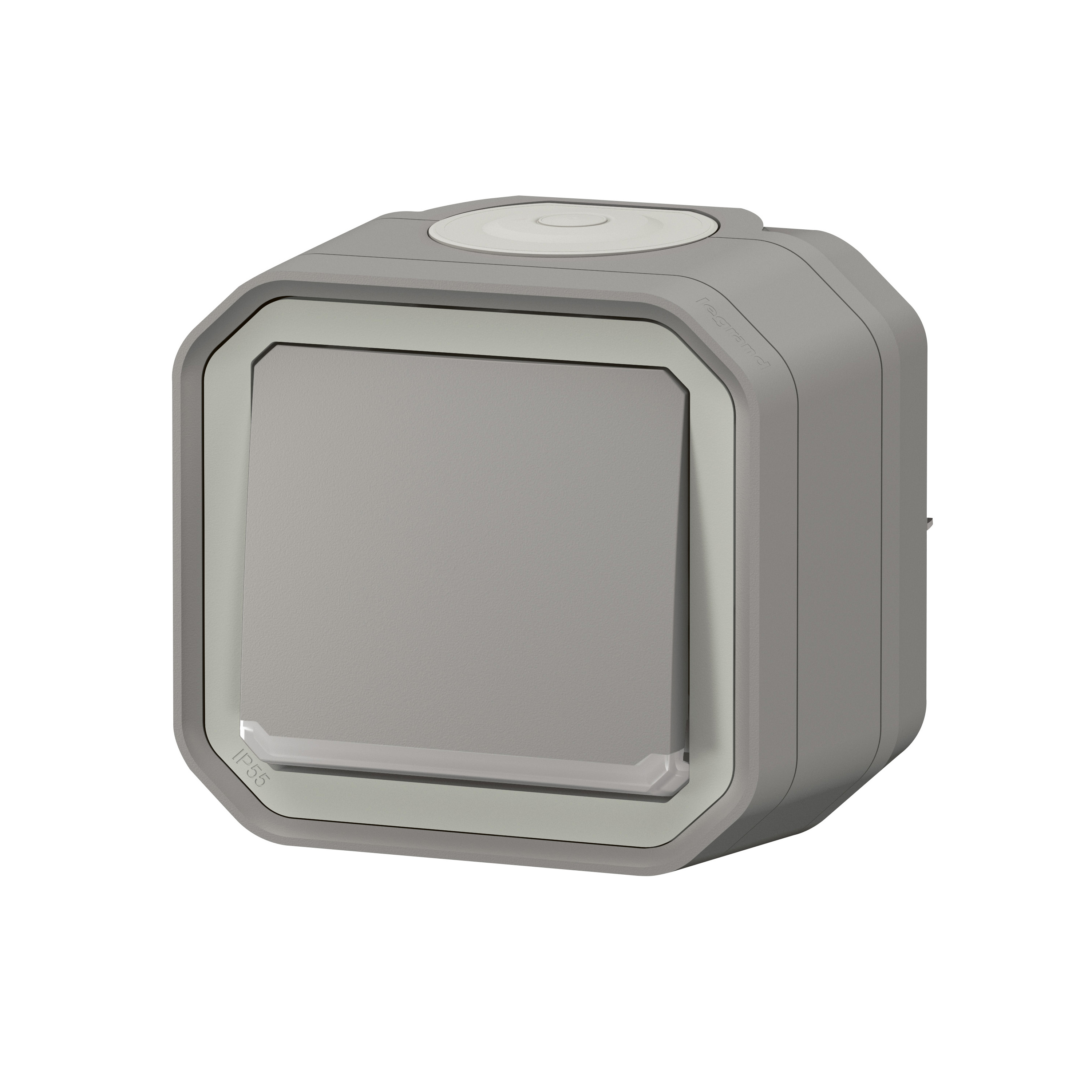 legrand Switch plexo 1g-2w sw 10ax locat grey surf