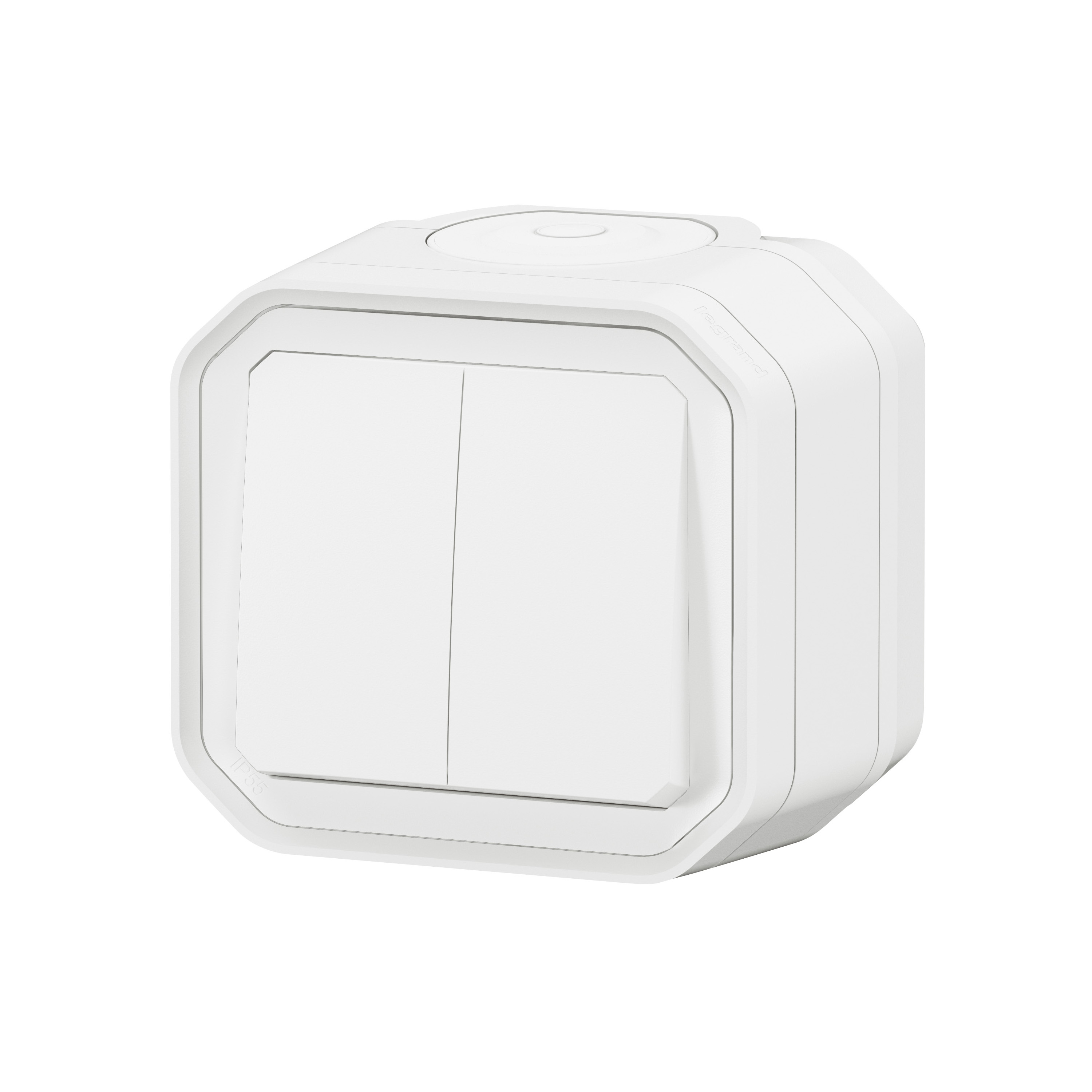 legrand Switch plexo 2g-2w sw/push 10ax white surf