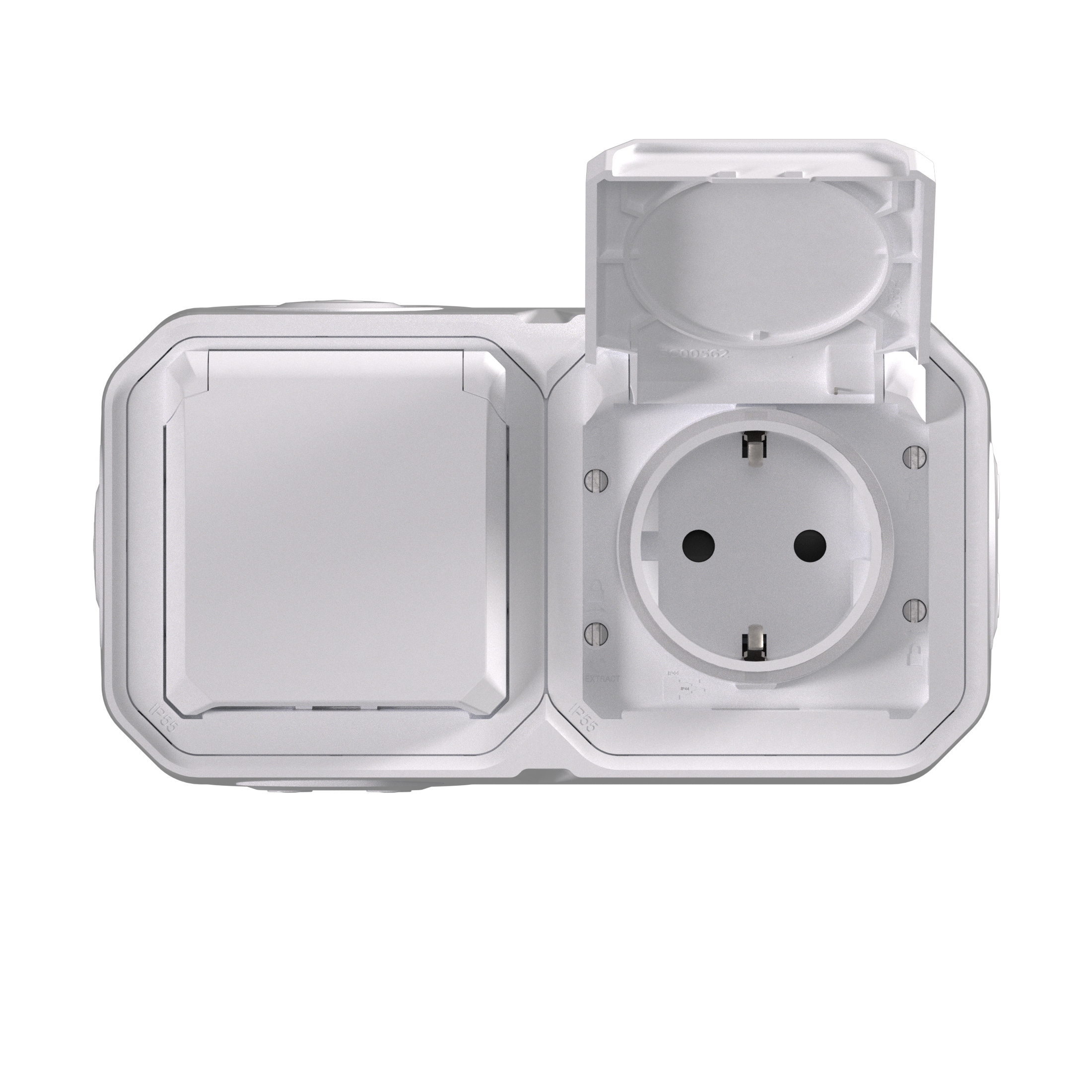 legrand Tryckknapp plexo 2g germ skt hor  white surf