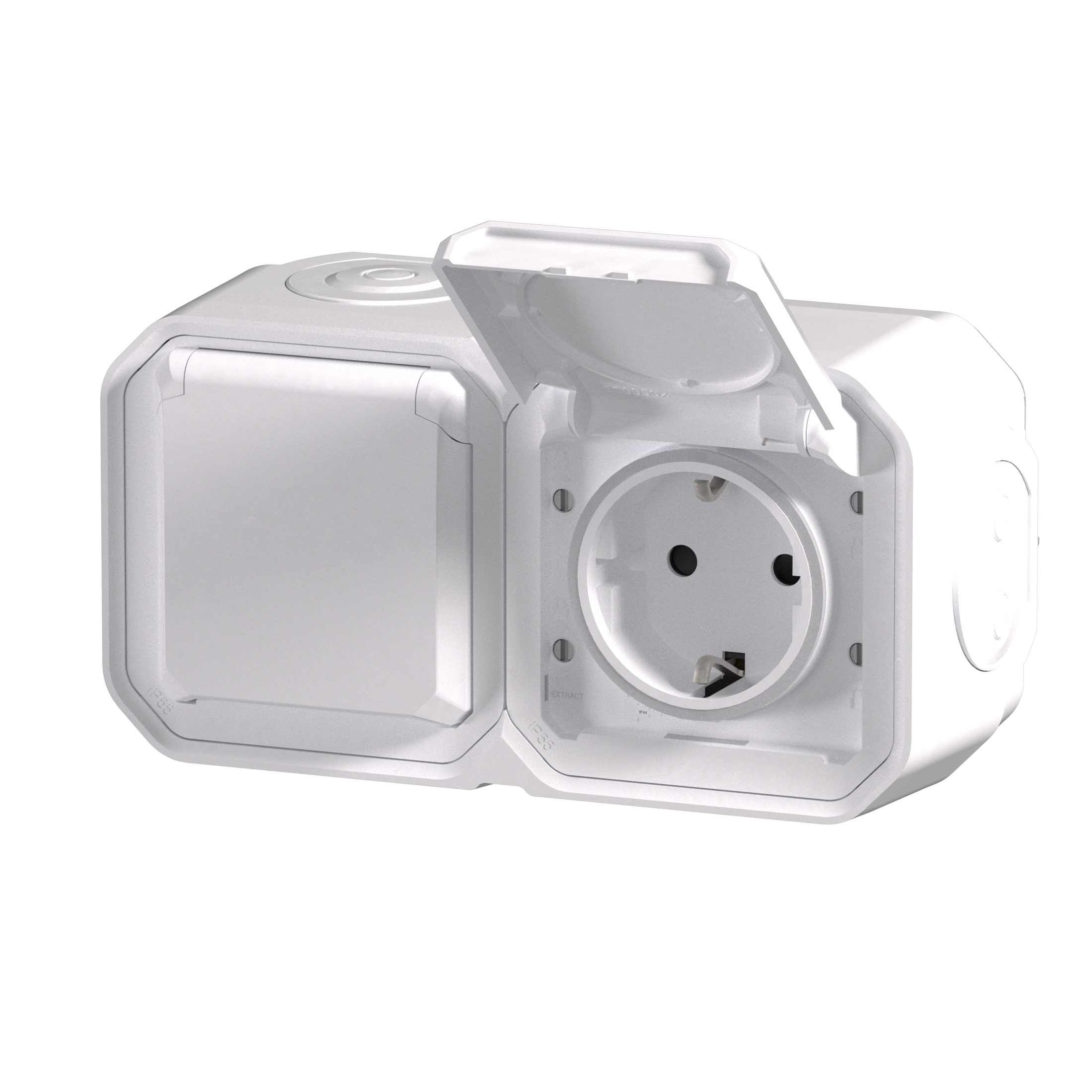 legrand Tryckknapp plexo 2g germ skt hor  white surf