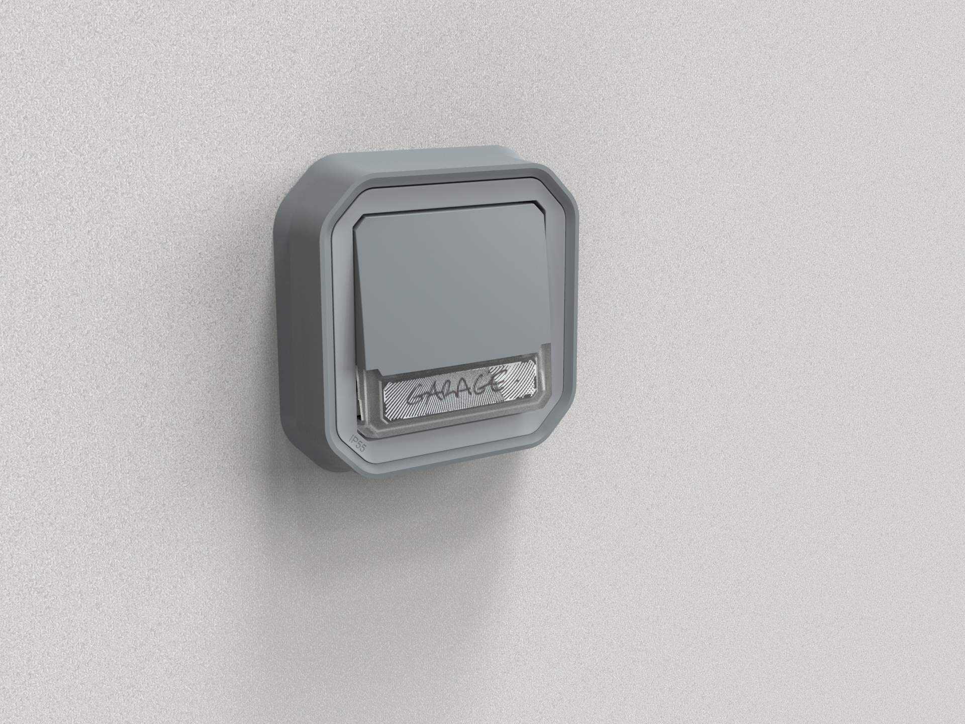 legrand Tryckknapp plexo push ch-over l-h loc grey flu