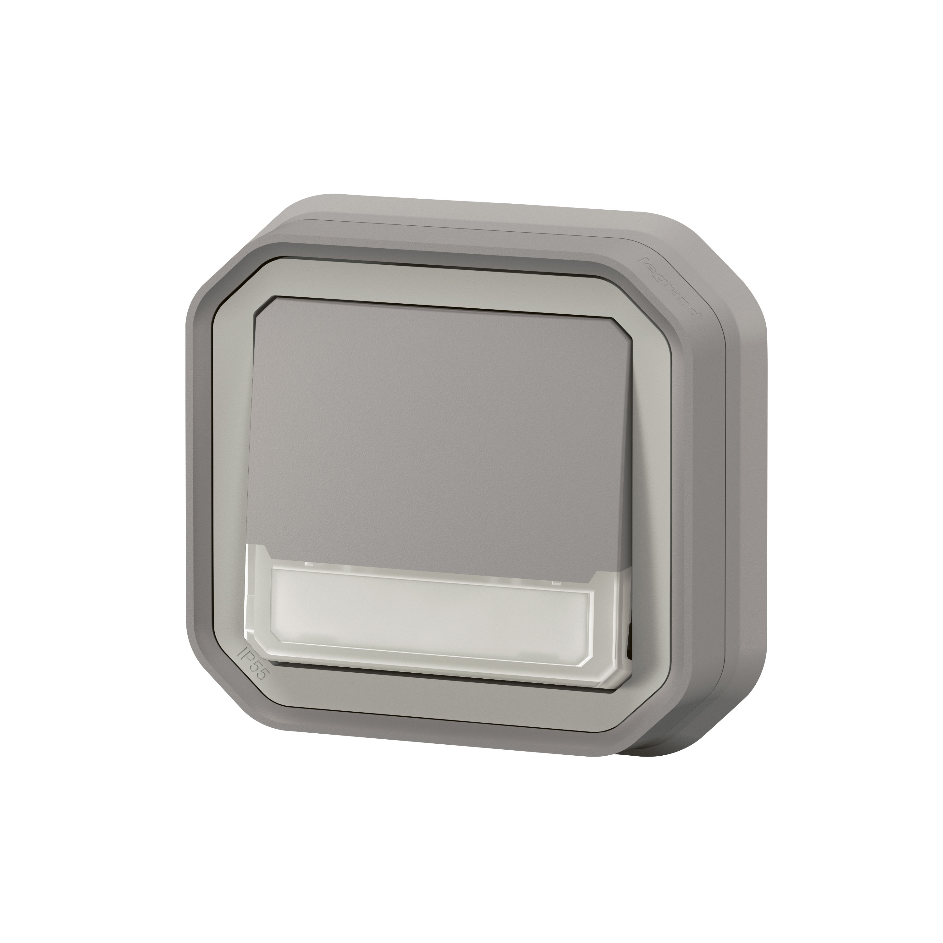 legrand Tryckknapp plexo push ch-over l-h loc grey flu