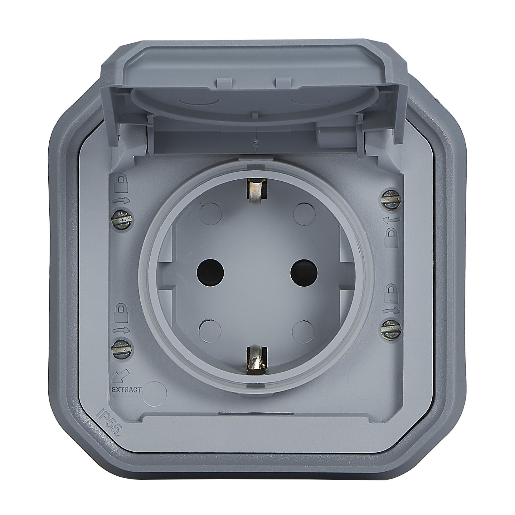 legrand Tryckknapp plexo germ skt screw grey flush