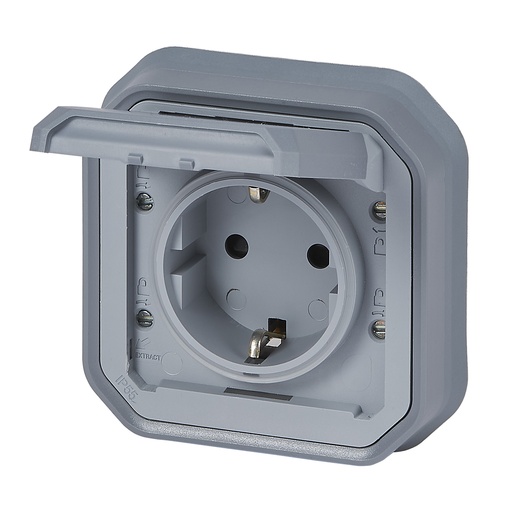 legrand Tryckknapp plexo germ skt screw grey flush