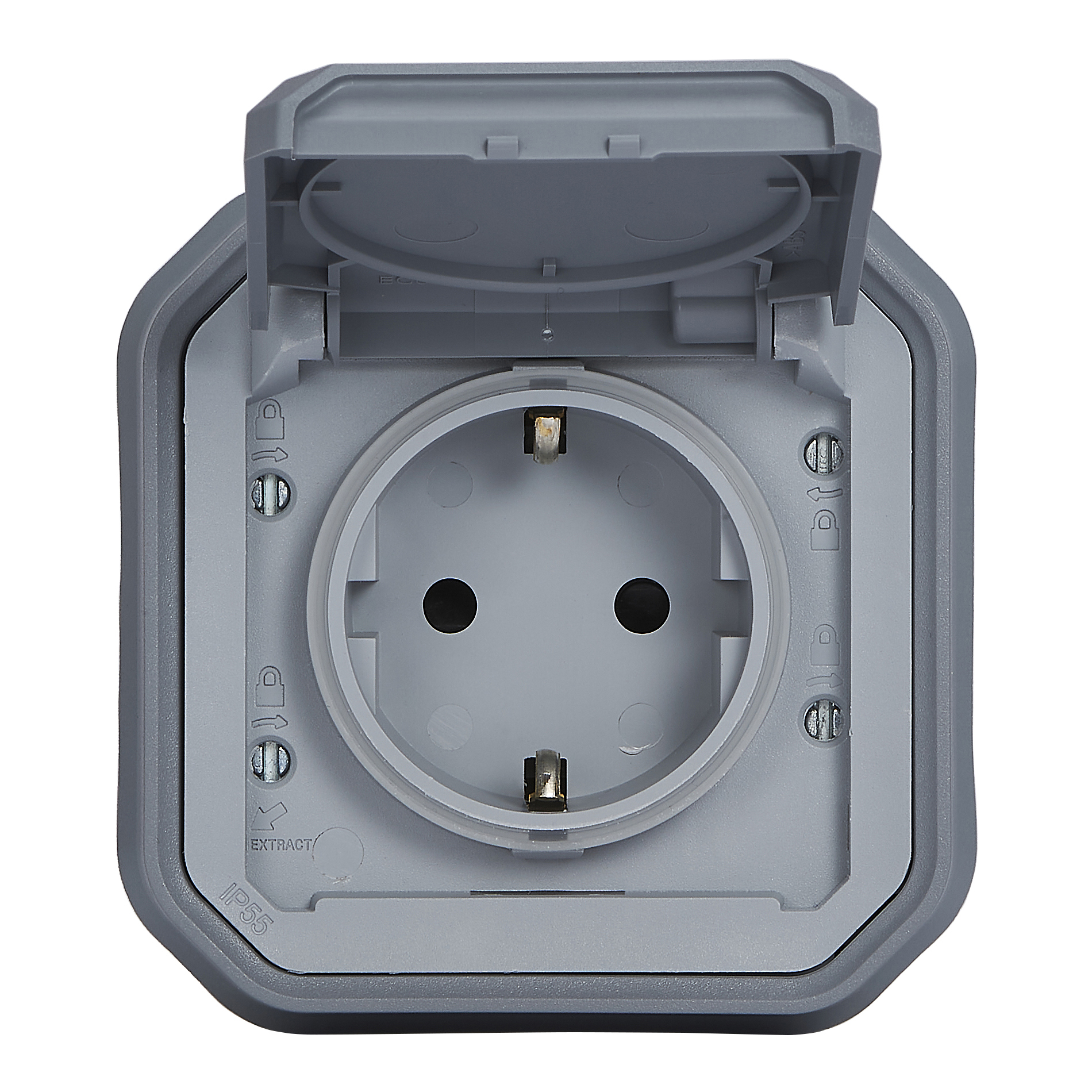 legrand Tryckknapp plexo germ skt screw grey flush claw