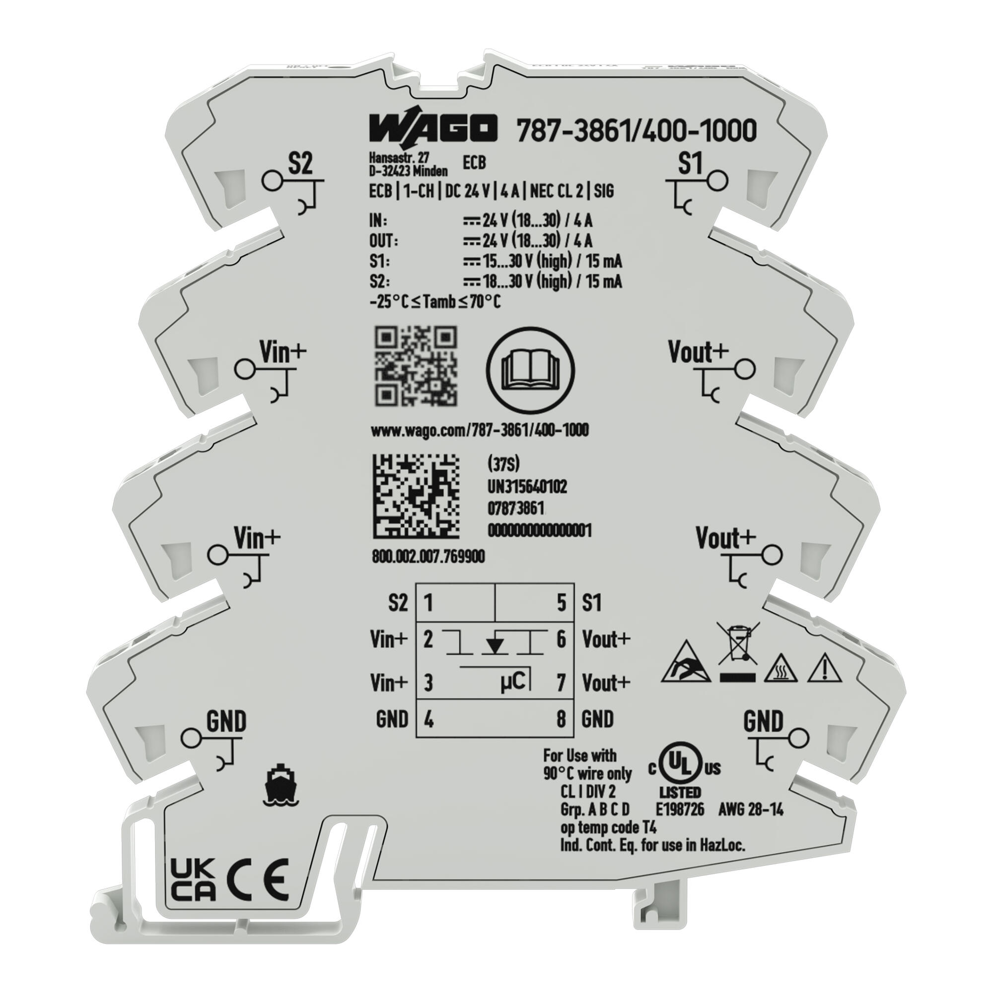 wago Circuit breaker 1-channel, 24 vdc 4 a