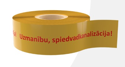 BRĪDINĀJUMA LENTE L=250m DZELT. SPIEDVADKANALIZ.