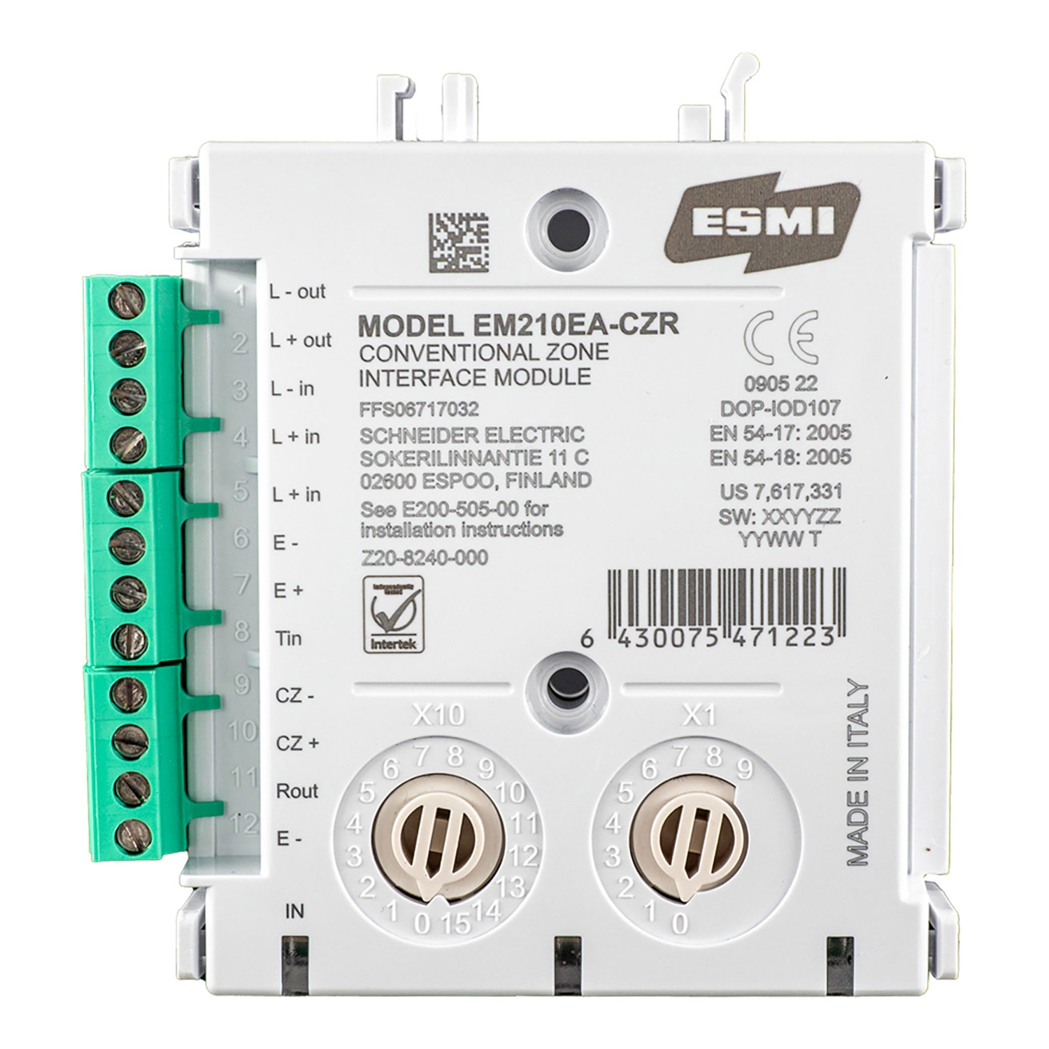 Adressemodul EM210EA-CZR for Esmi brannalarmsystemer
