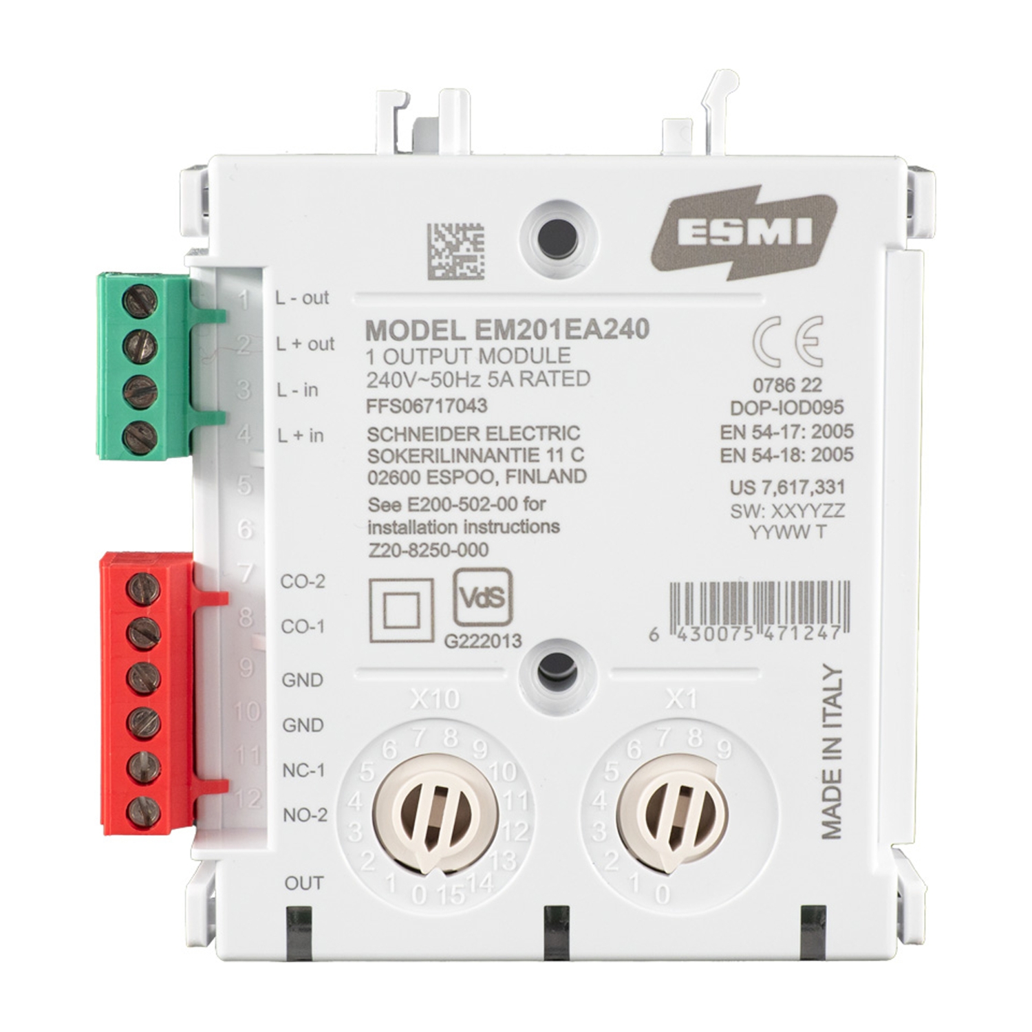 Adressemodul EM201EA-240 for Esmi brannalarmsystemer