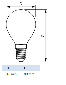 philips Led lamp master value e14 818 136lm 15=2.6w p45 gold