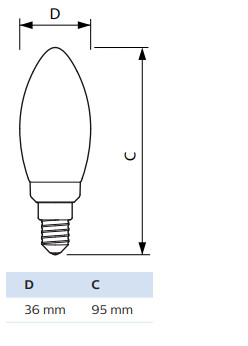 philips Led-lampa master value e14 818 136lm 15=2.5w b35 gold