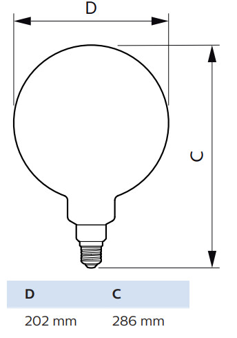 philips Led lamp classic-giant e27 818 300lm 28=5w g200 gold