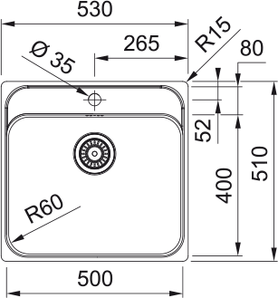 franke Recessed sink franke srx 210-50 tl stainless